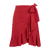 Elana Skirt Red M Linen wrap skirt 