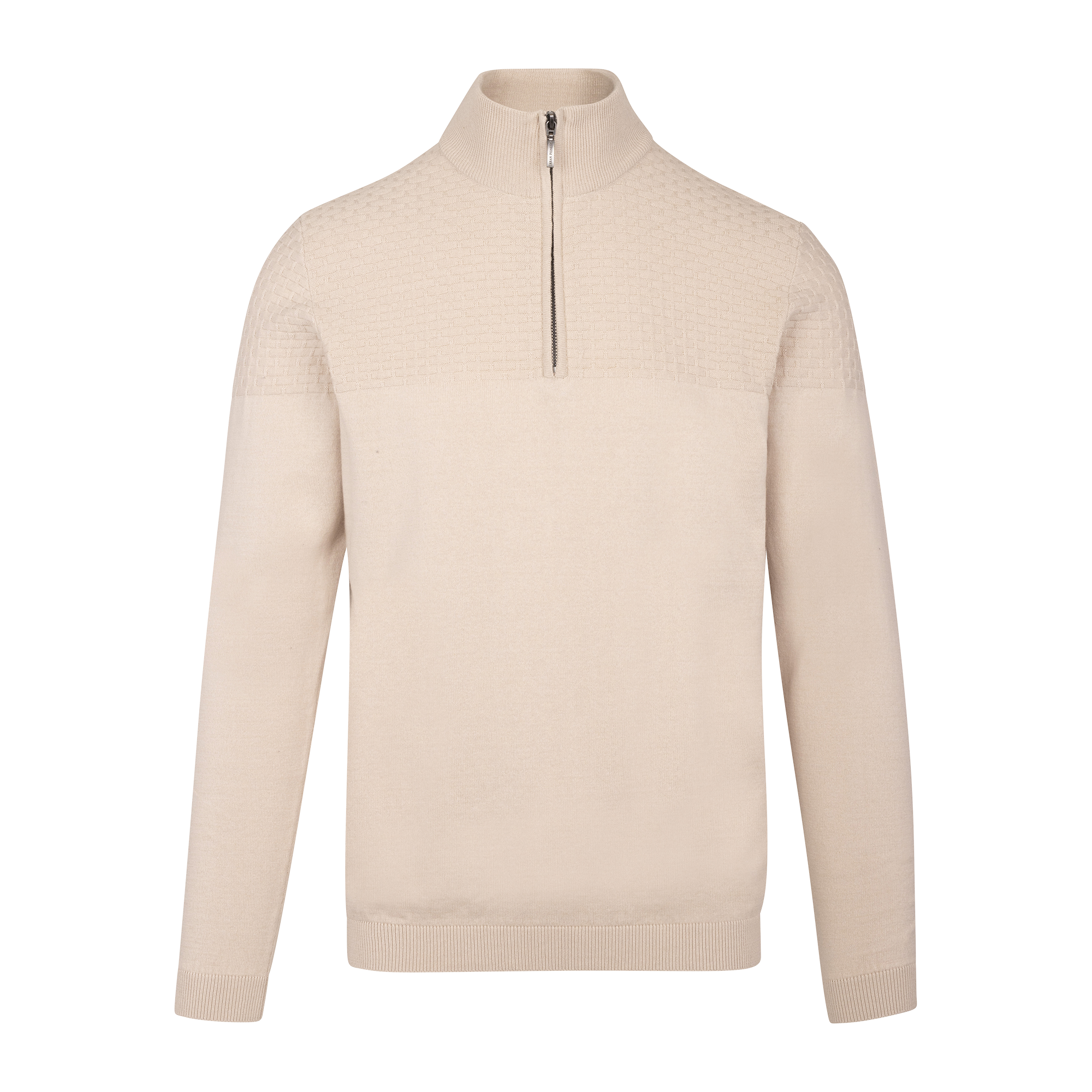 Urban Pioneers Male Abel Half-zip SWEATER LIGHT SAND