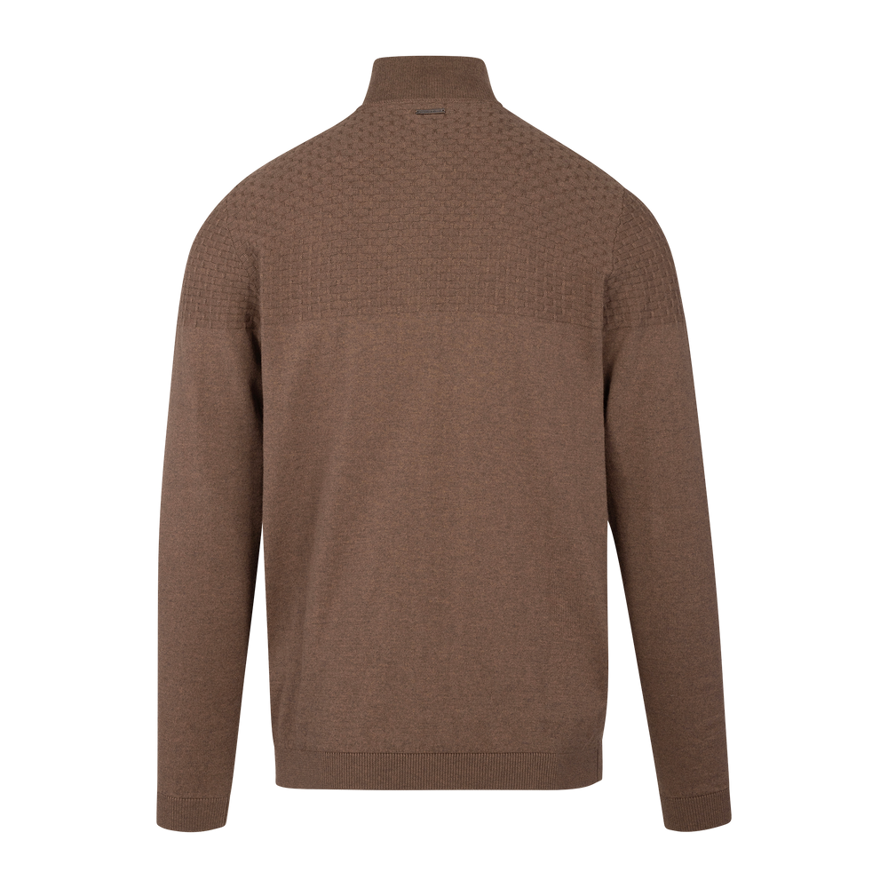 Urban Pioneers Male Abel Half-zip SWEATER MID BROWN
