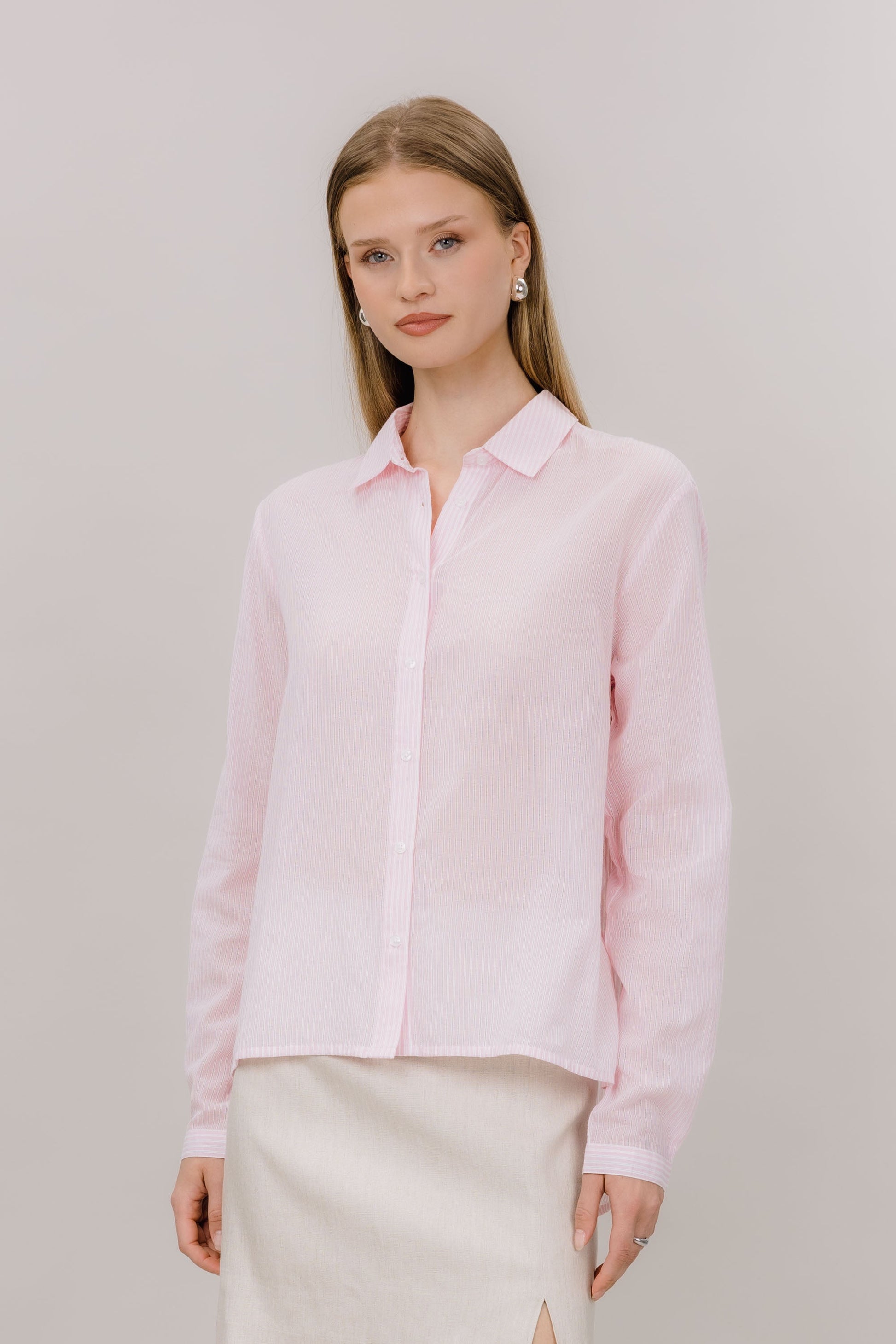 Urban Pioneers Female Aja Shirt SHIRT PINK STRIPES