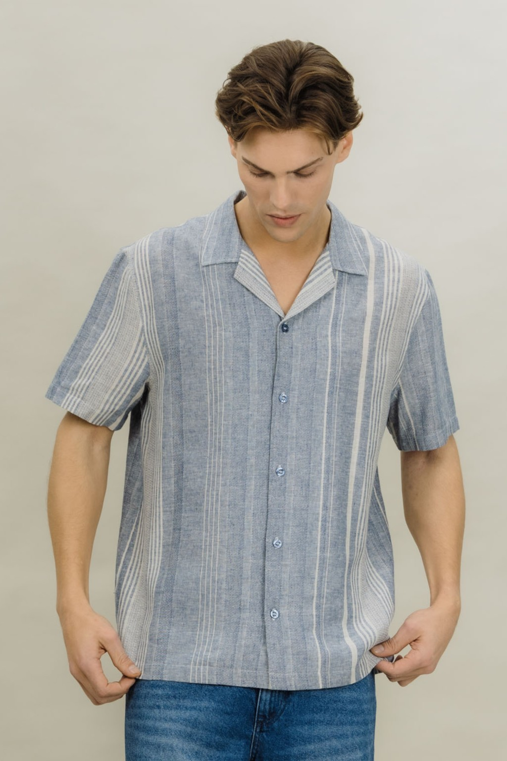Urban Pioneers Male Anthony SS Shirt SS SHIRT BLUE