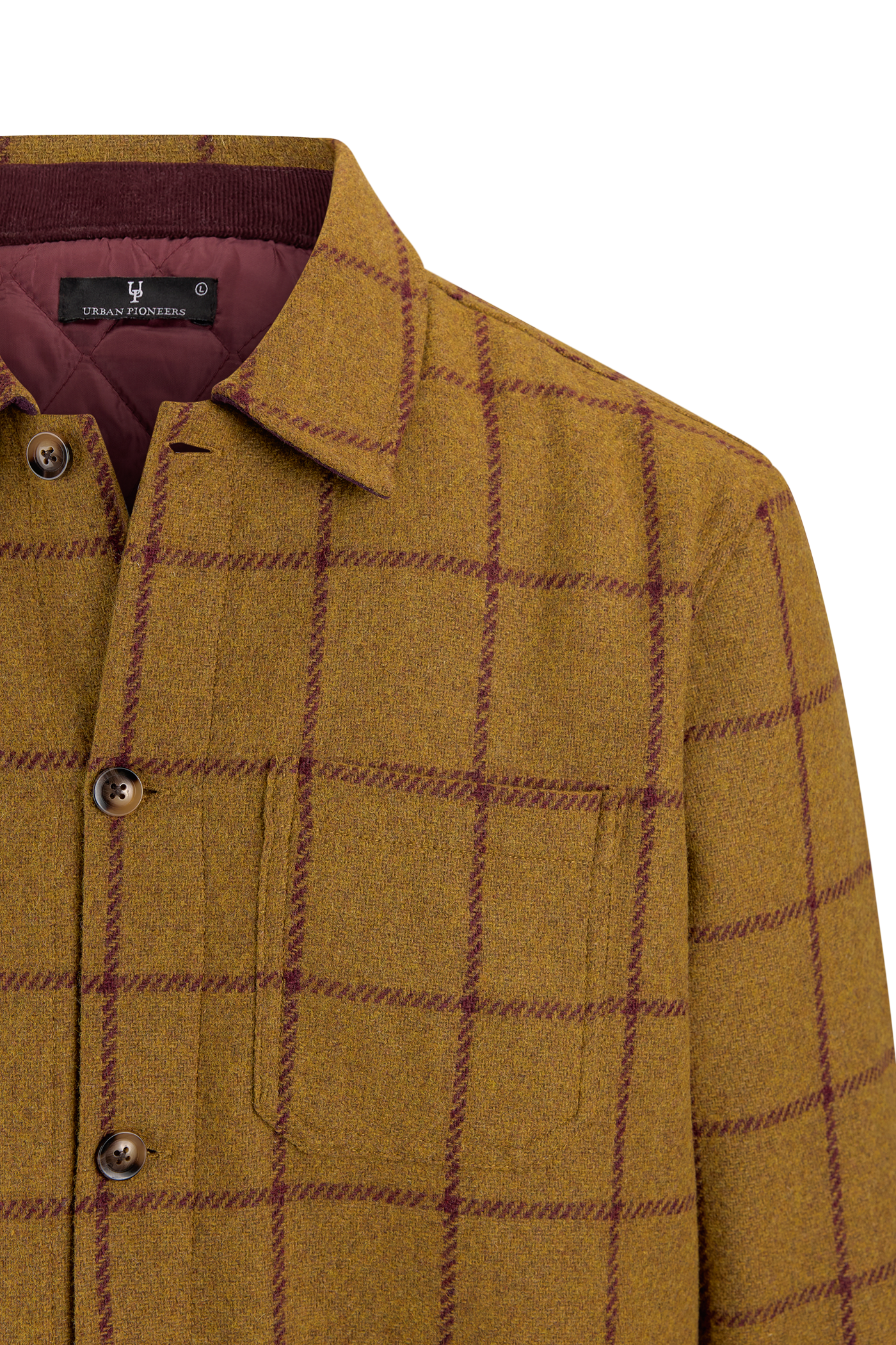 Urban Pioneers Male Benedict Padded Wool Overshirt OVERSHIRT HONEY CHECK