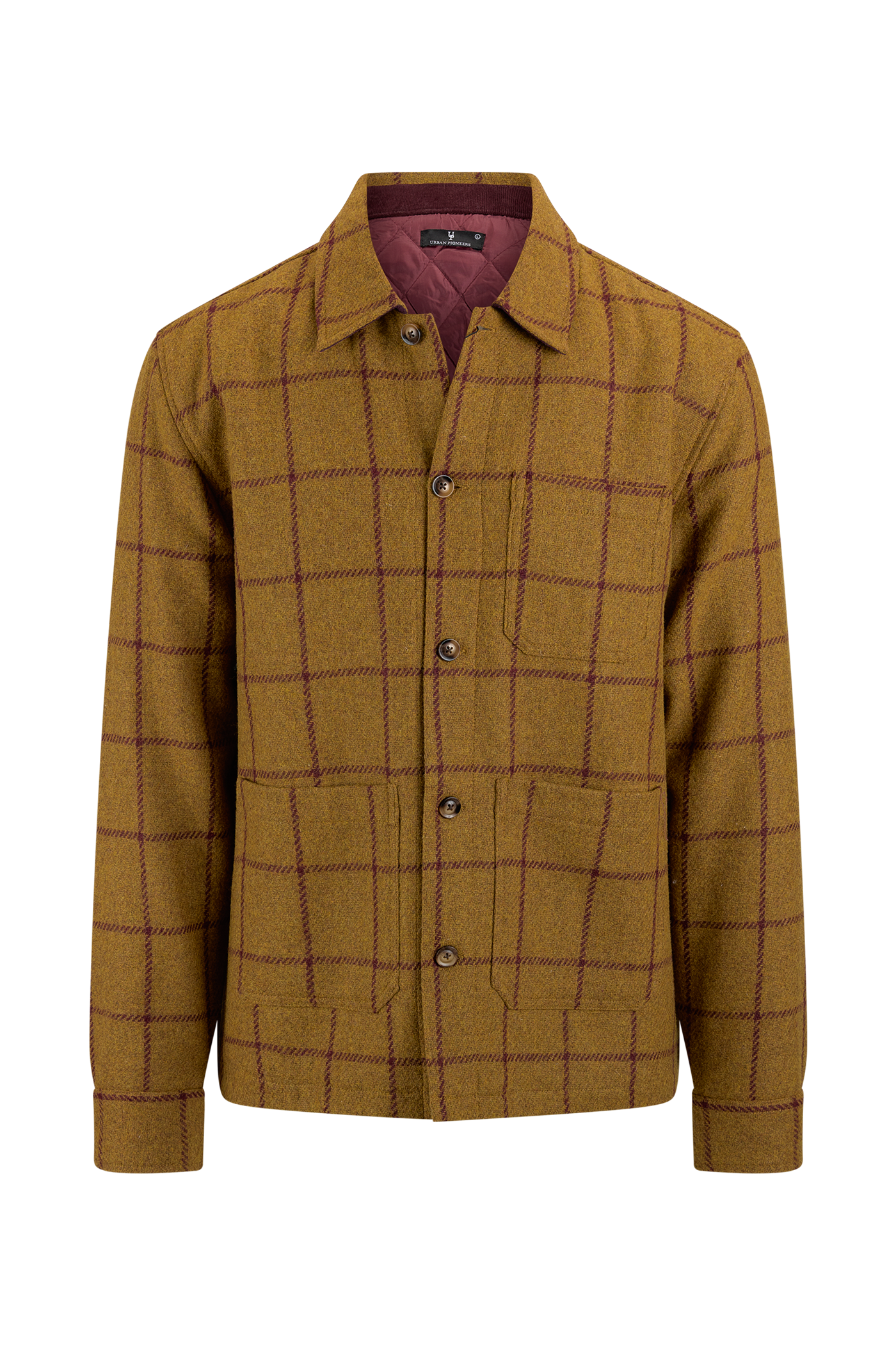 Urban Pioneers Male Benedict Padded Wool Overshirt OVERSHIRT HONEY CHECK