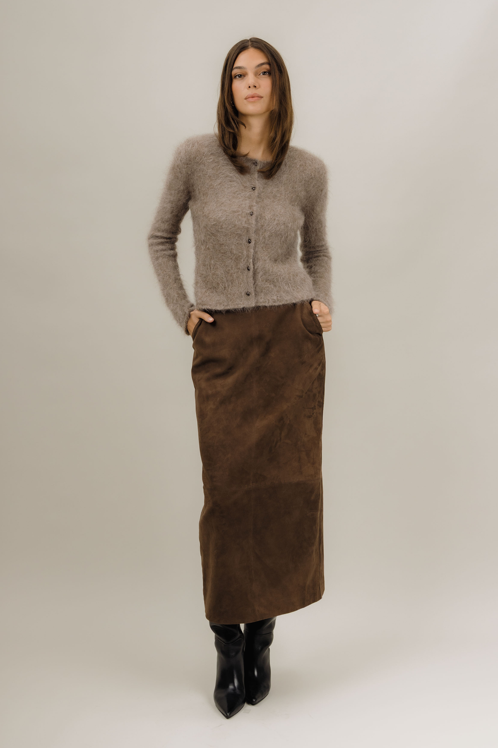 Urban Pioneers Female Brianna Suede SKIRT CHOCOLATE BROWN