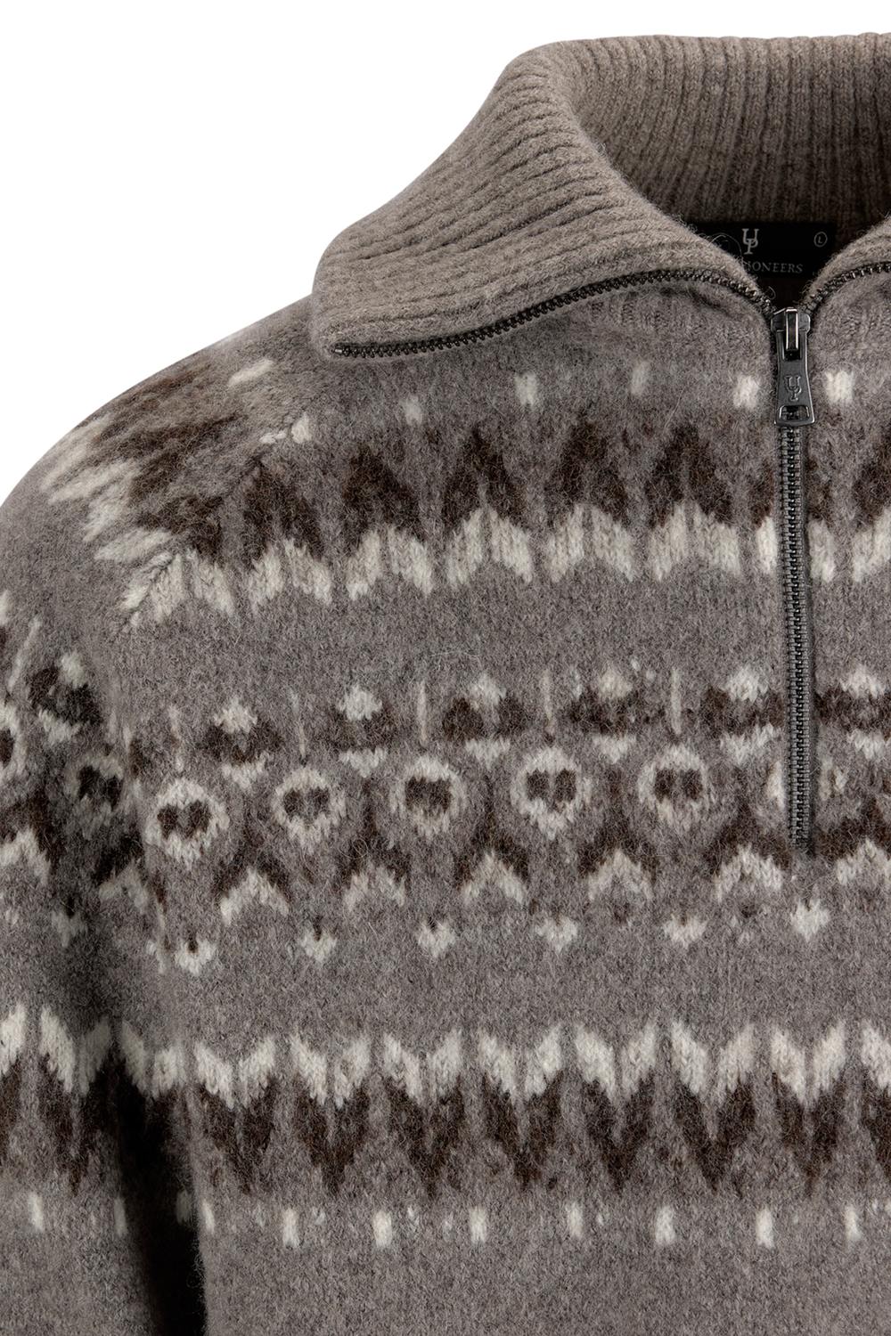 Urban Pioneers Male Brynjar Half-Zip SWEATER MID BROWN