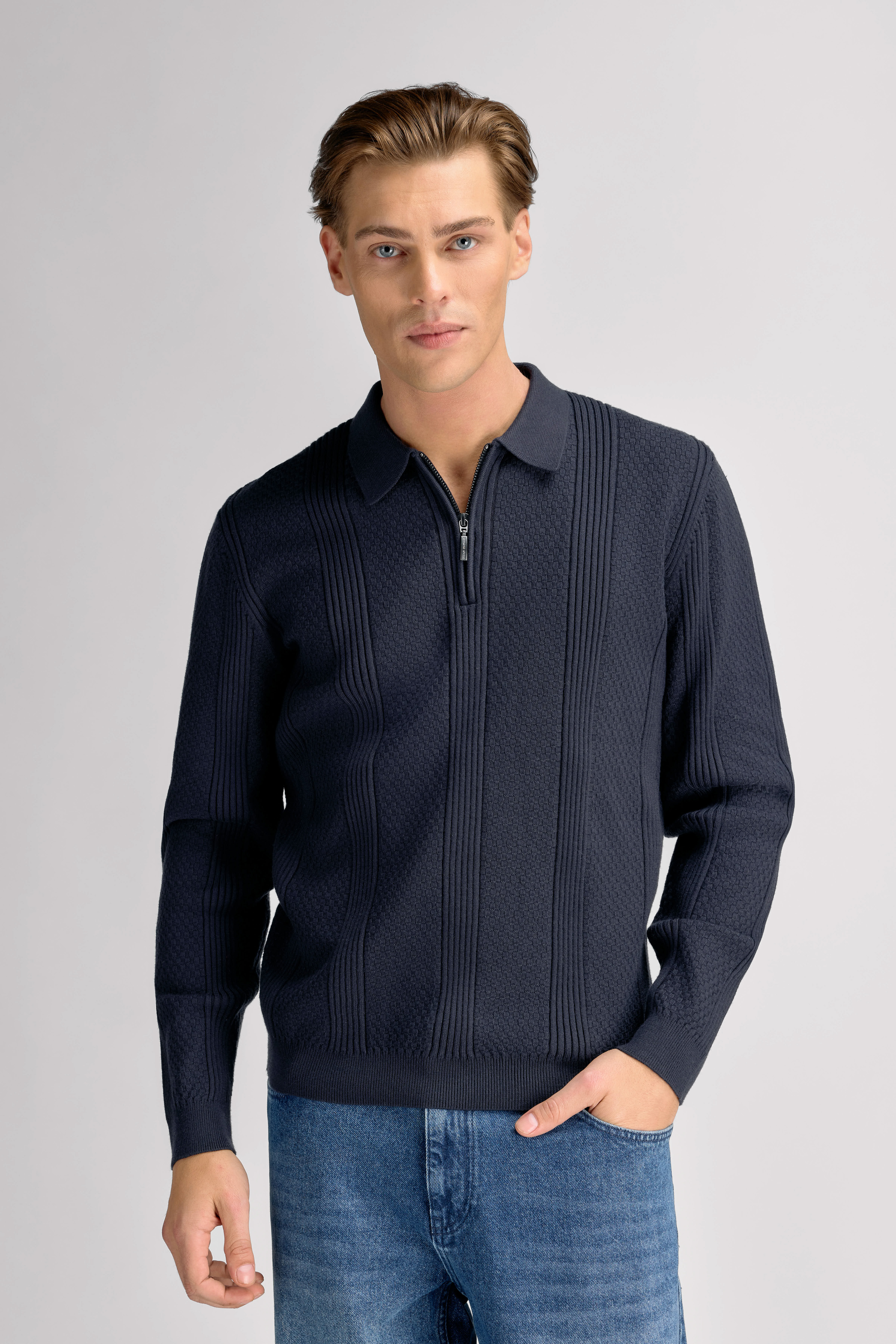 Urban Pioneers Male Casper Half-Zip SWEATER DARK NAVY