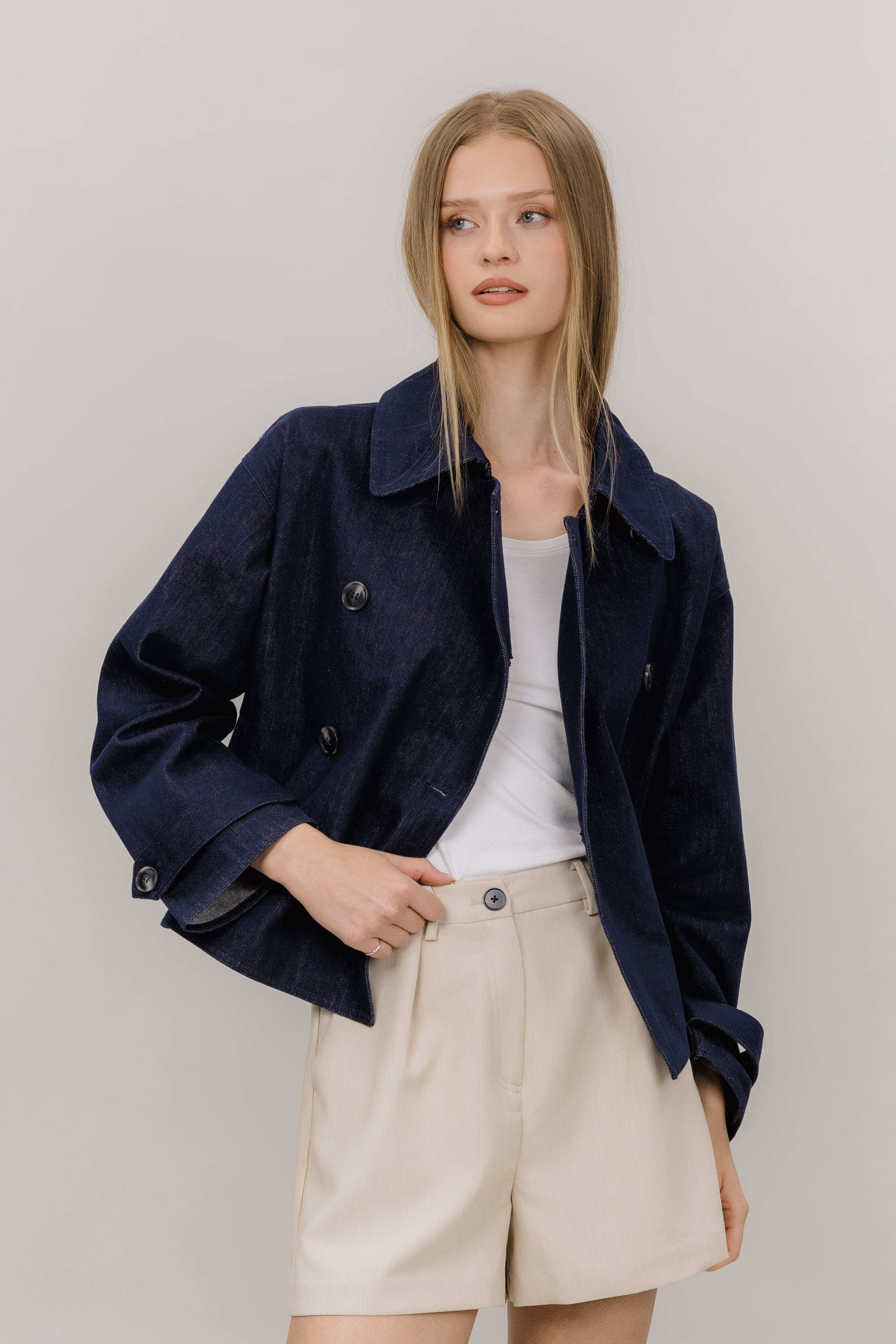 Urban Pioneers Female Cicely Trenchcoat COAT DARK NAVY DENIM