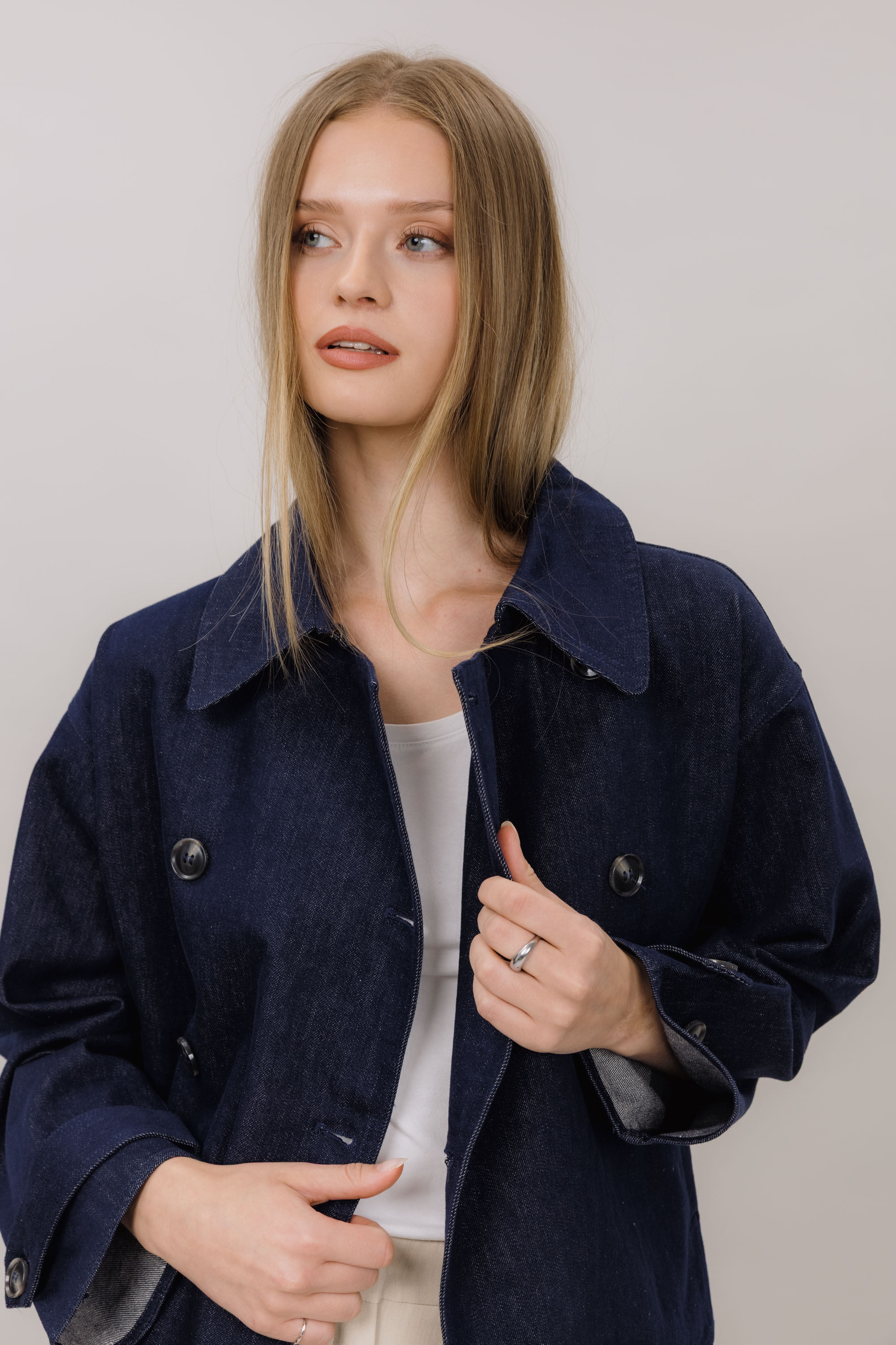 Urban Pioneers Female Cicely Trenchcoat COAT DARK NAVY DENIM