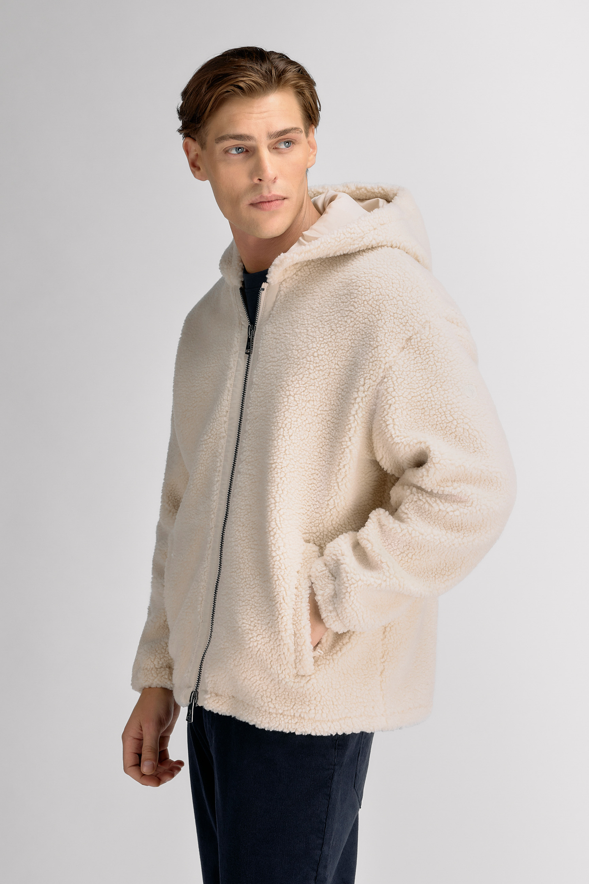 Urban Pioneers Male Corbin Fleece Zip Hoodie JACKET LIGHT SAND