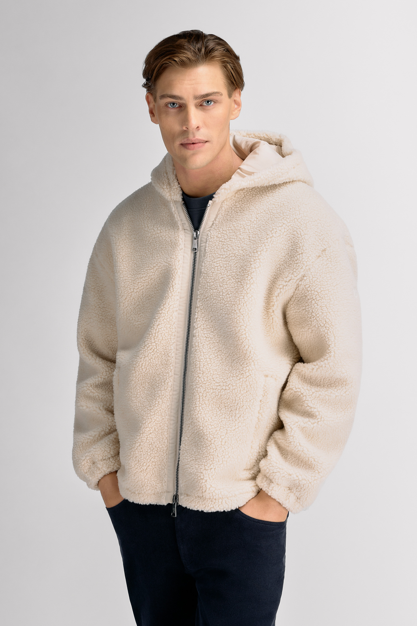 Urban Pioneers Male Corbin Fleece Zip Hoodie JACKET LIGHT SAND