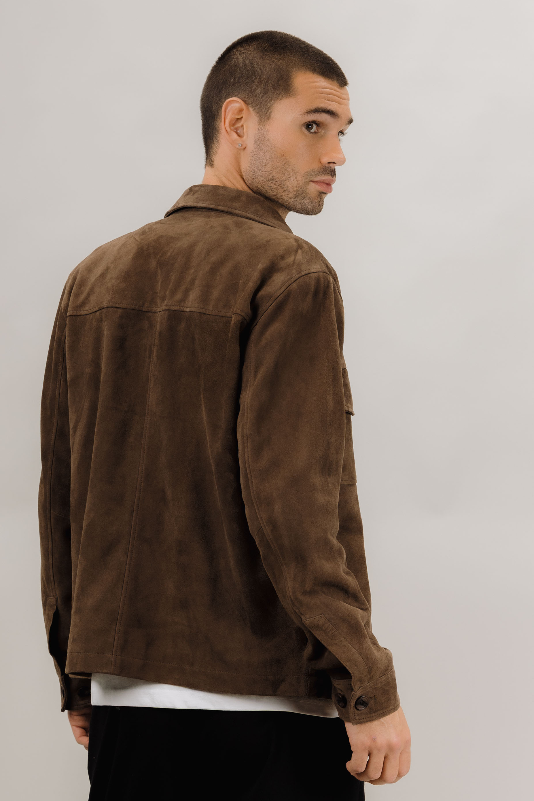 Urban Pioneers Male Cruz Suede SHIRT CHOCOLATE BROWN