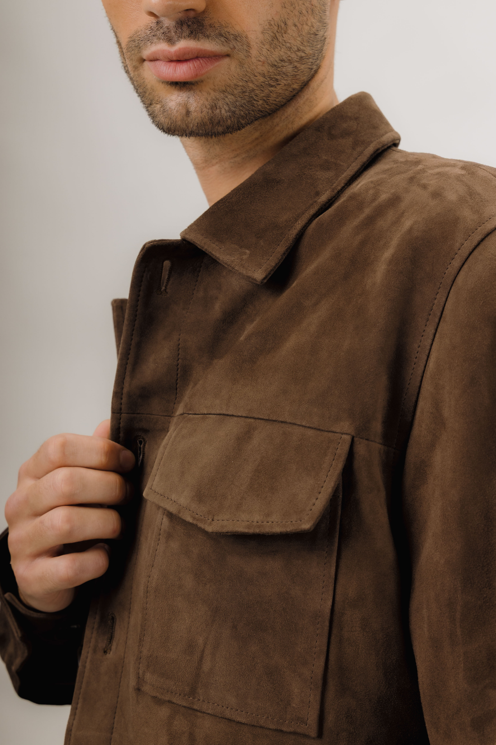 Urban Pioneers Male Cruz Suede SHIRT CHOCOLATE BROWN