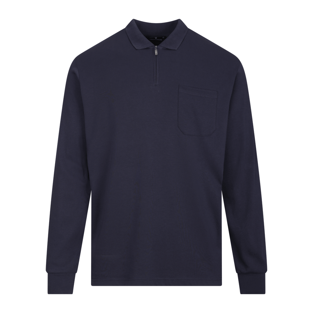 Urban Pioneers Male Denis LS Pique PIQUE NAVY