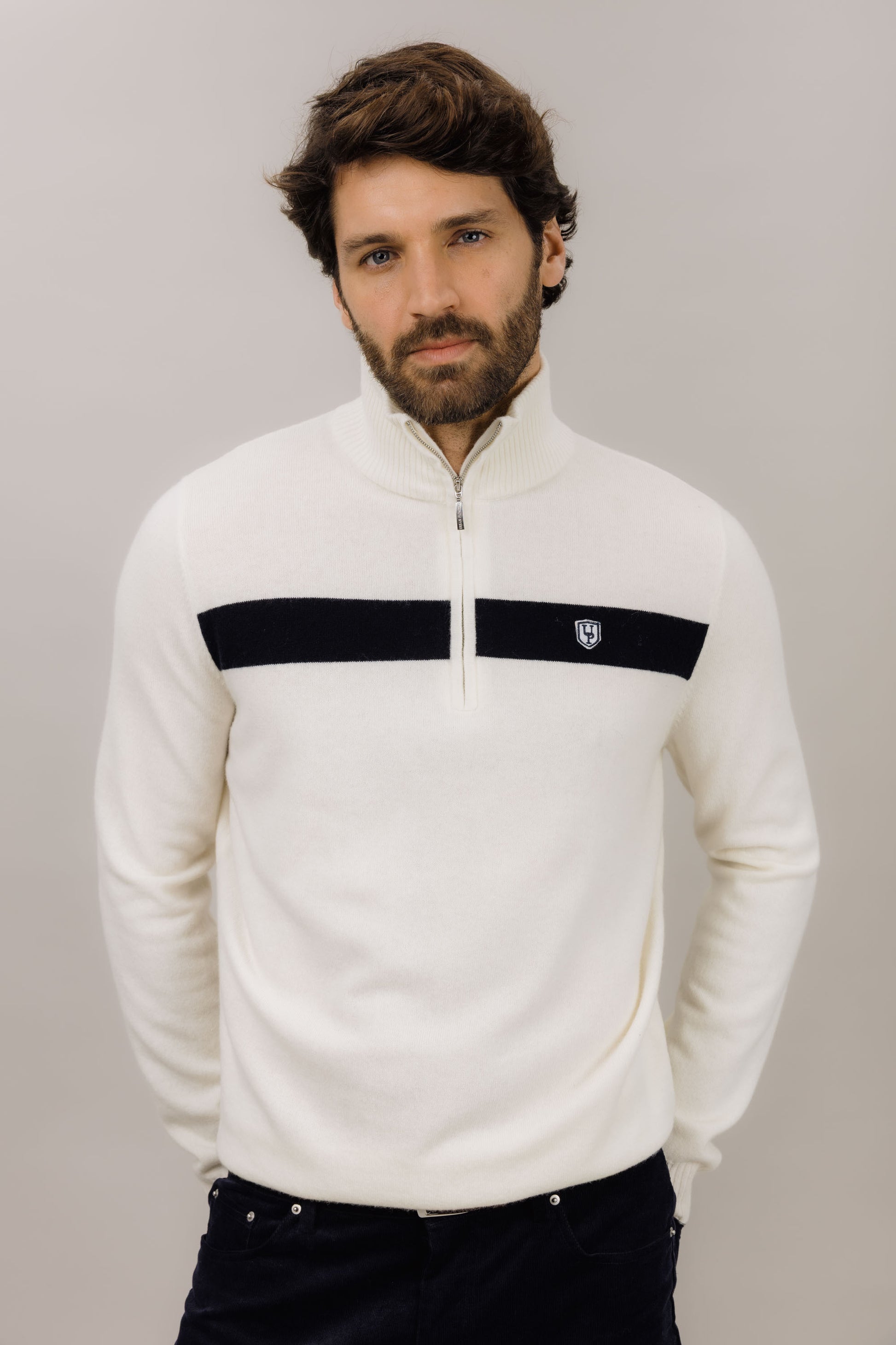 Urban Pioneers Male Dolomite Half-zip SWEATER CREAM