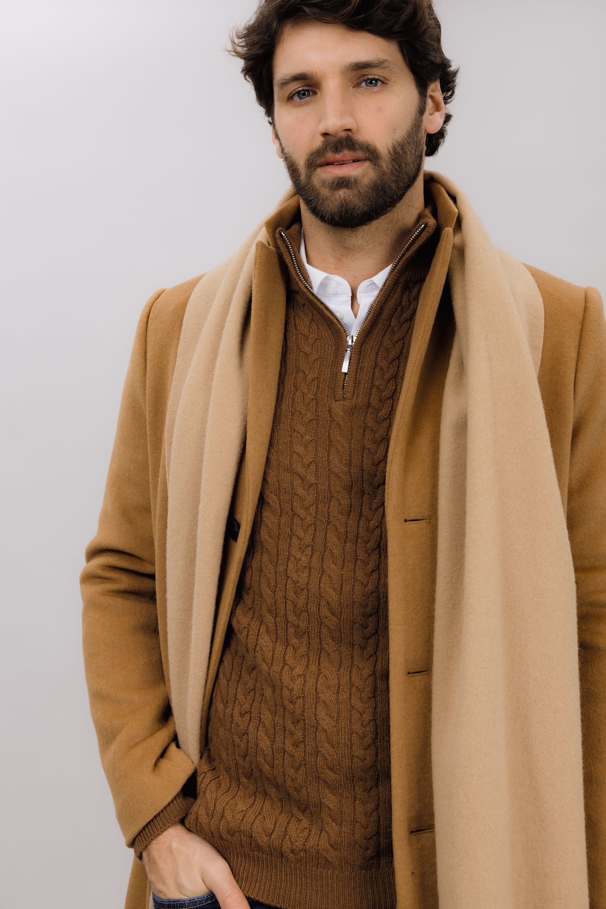 Urban Pioneers Male Edward Half-Zip SWEATER TOFFEE