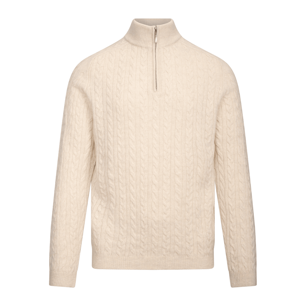 Urban Pioneers Male Edward Half-zip SWEATER CREAM MELANGE