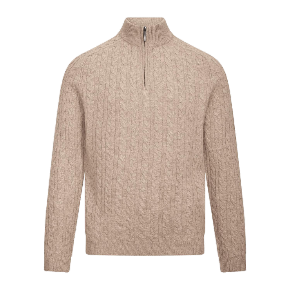 Urban Pioneers Male Edward Half-zip SWEATER LIGHT SAND