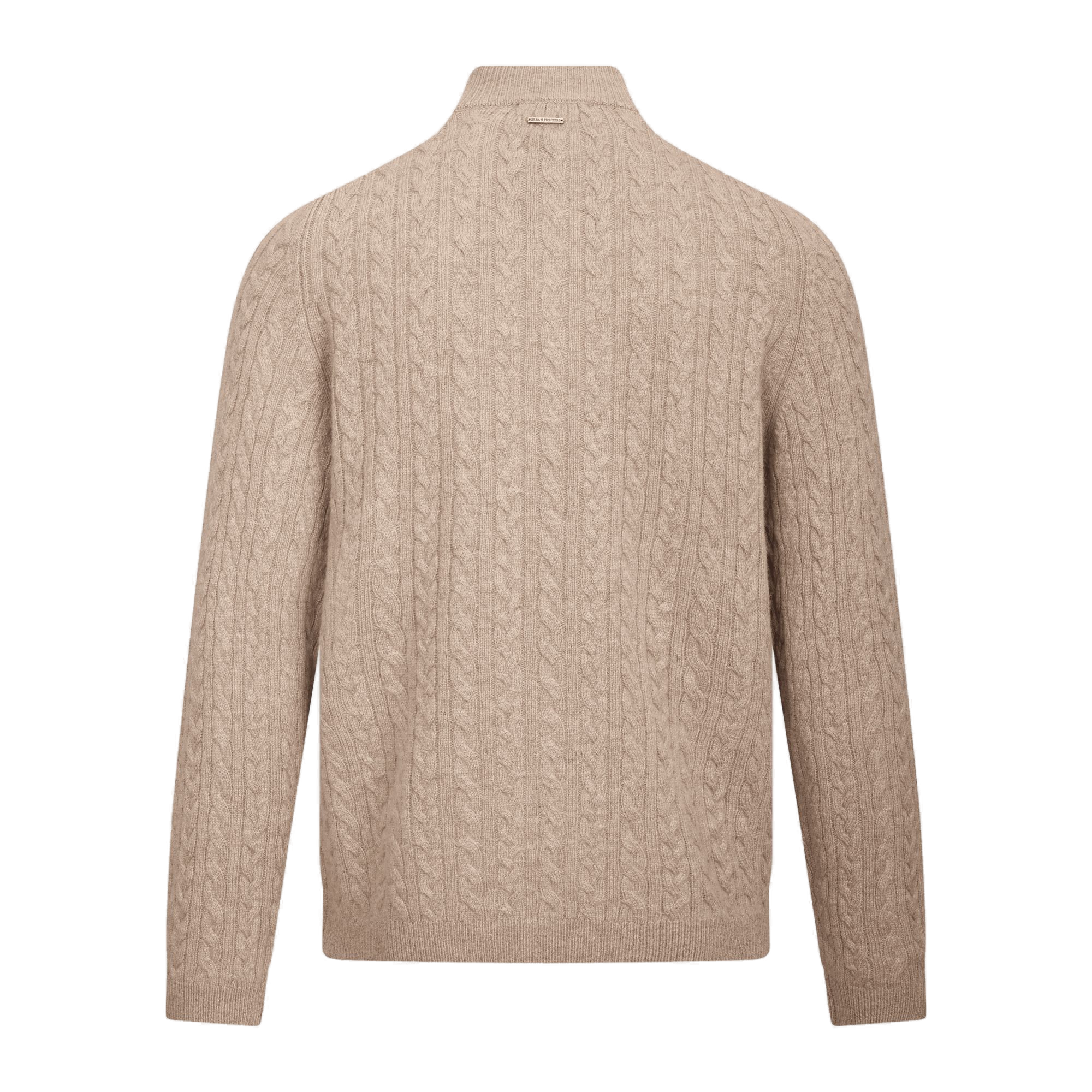 Urban Pioneers Male Edward Half-zip SWEATER LIGHT SAND