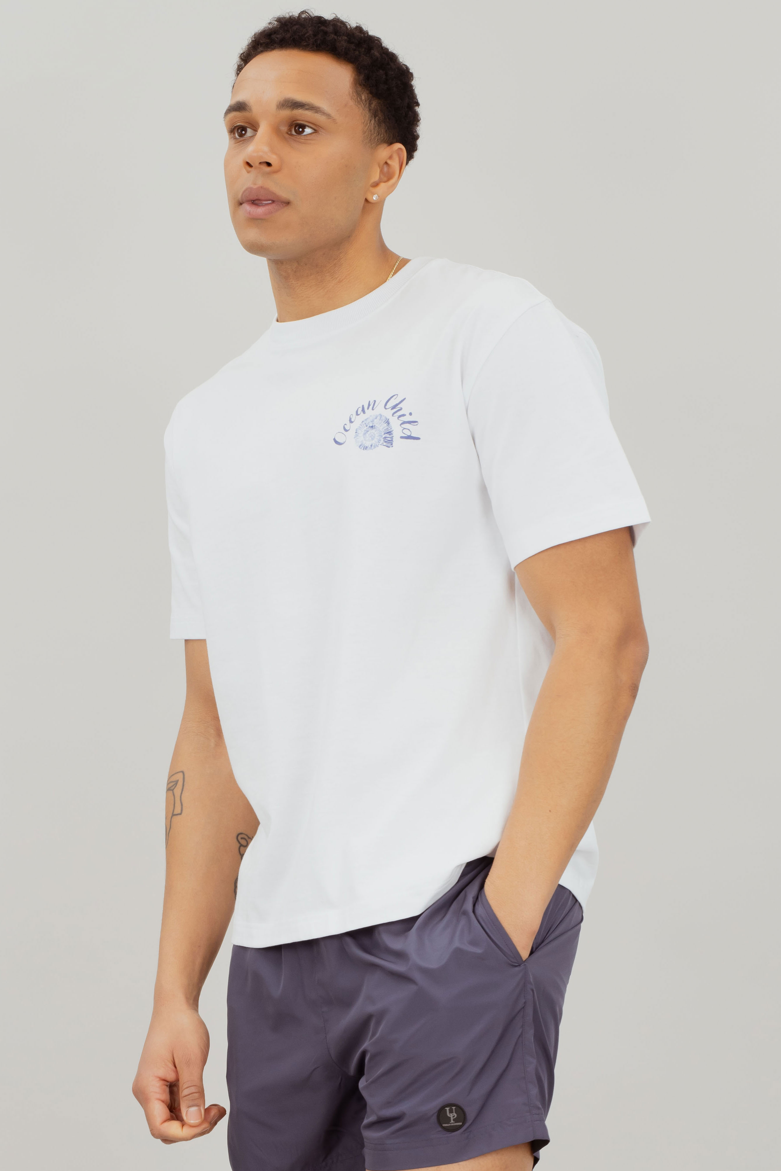 Urban Pioneers Male Enea Tee T-SHIRT WHITE OCEAN CHILD