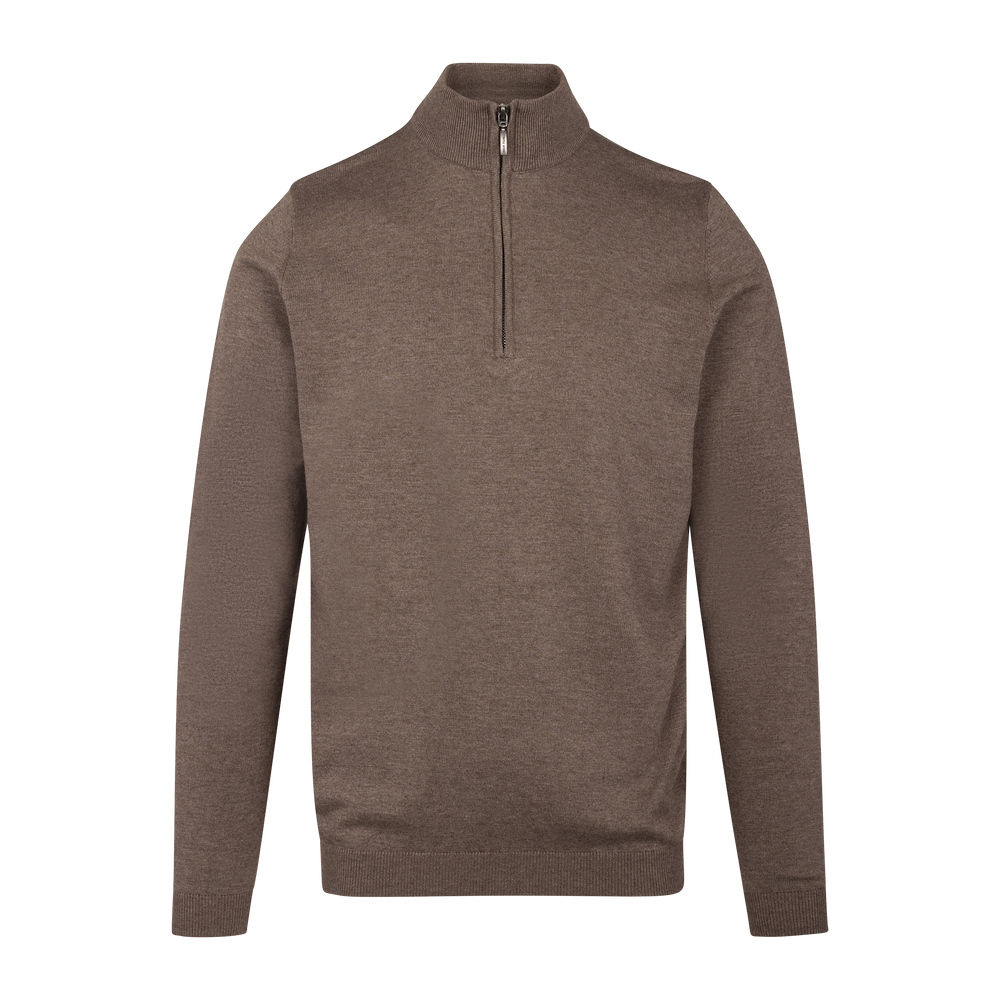Urban Pioneers Male Espen Half-zip SWEATER MID BROWN