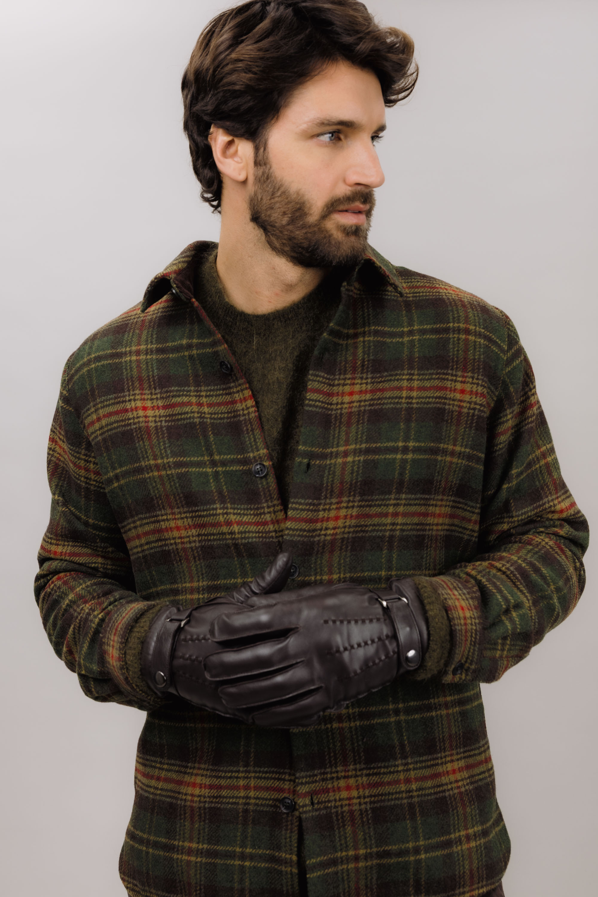 Urban Pioneers Male Felix LS Shirt SHIRT DARK OLIVE CHECK