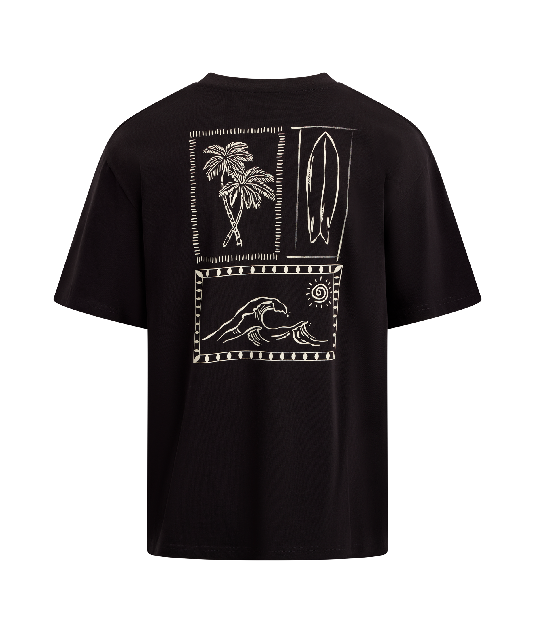 Urban Pioneers Male Flavio Tee T-SHIRT WASHED BLACK SURFER