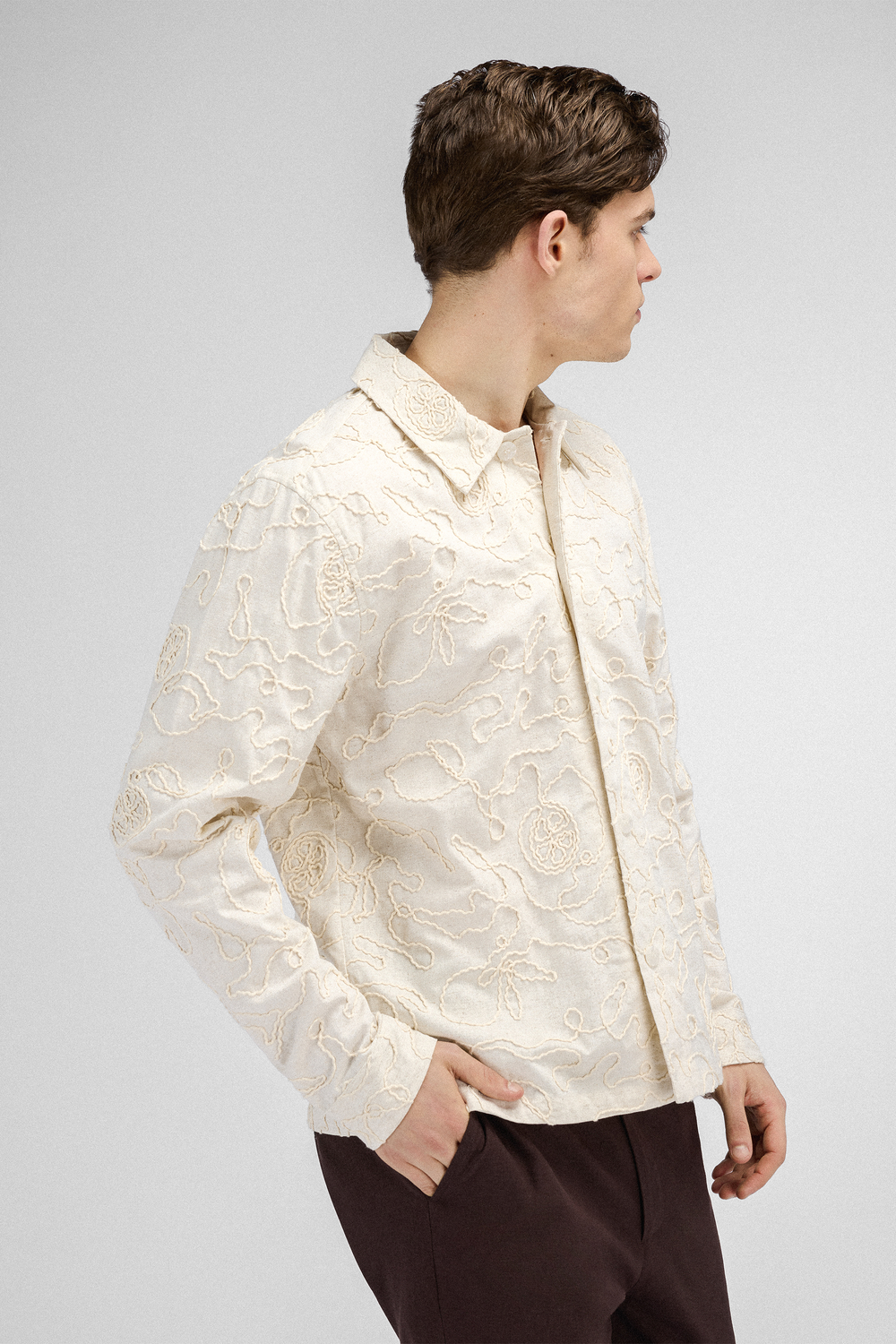Urban Pioneers Male Florian Overshirt OVERSHIRT CREAM AOP