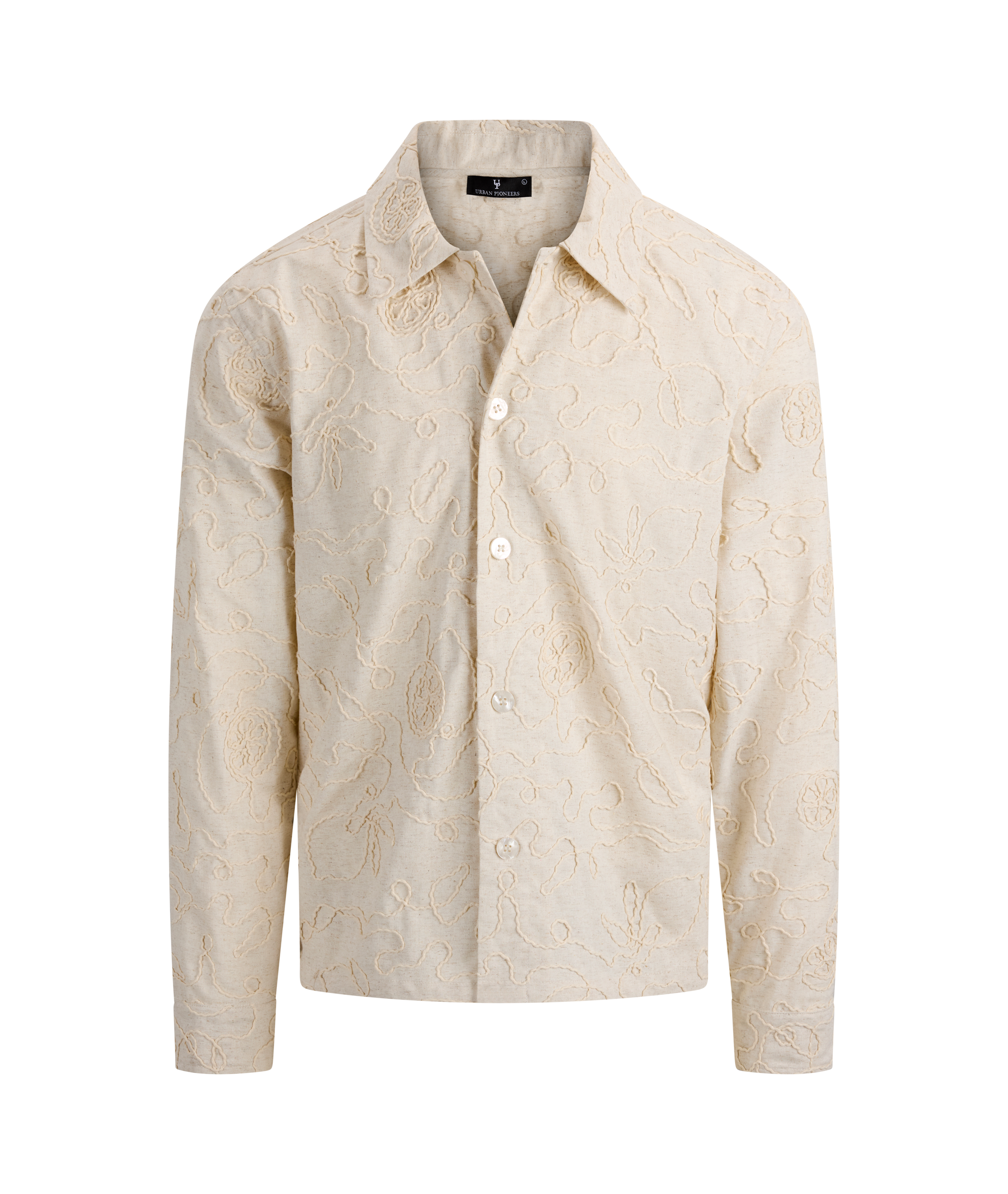 Urban Pioneers Male Florian Overshirt OVERSHIRT CREAM AOP