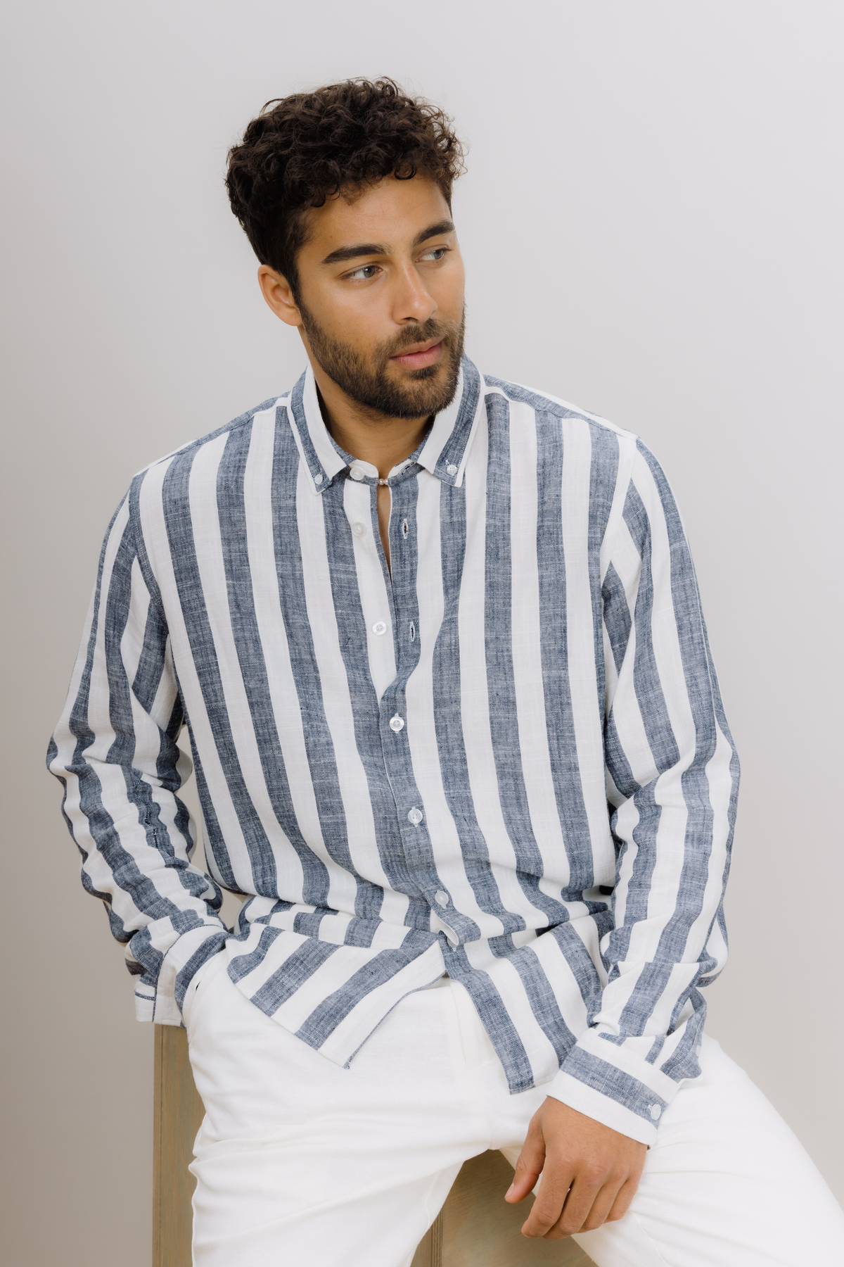Urban Pioneers Male Folke LS Shirt SHIRT DARK NAVY