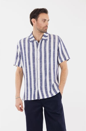 Urban Pioneers Male Folke Shirt SS SS SHIRT NAVY