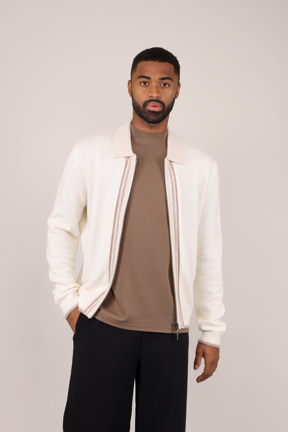 Urban Pioneers Male Ford zip CARDIGAN CREAM