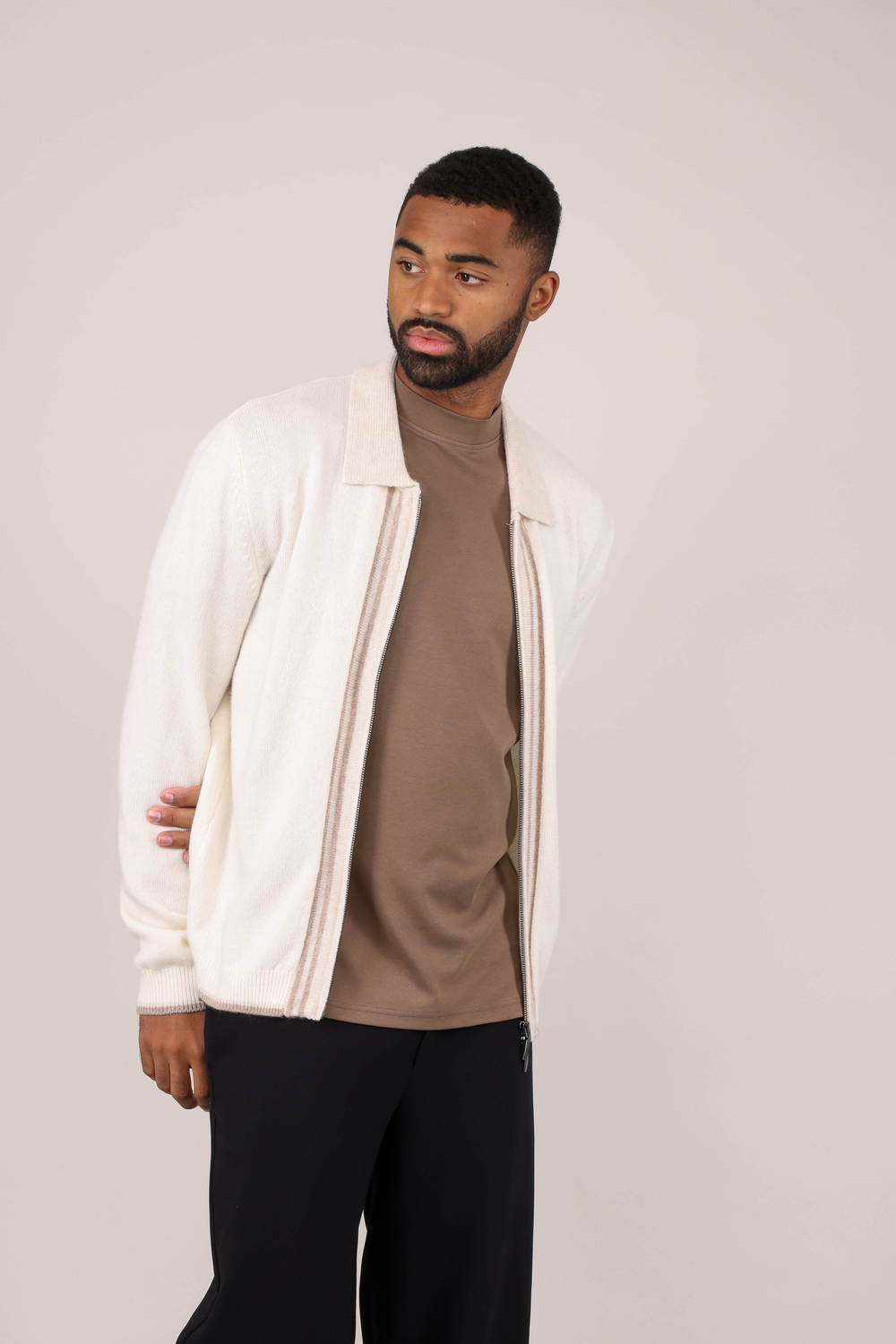 Urban Pioneers Male Ford zip CARDIGAN CREAM