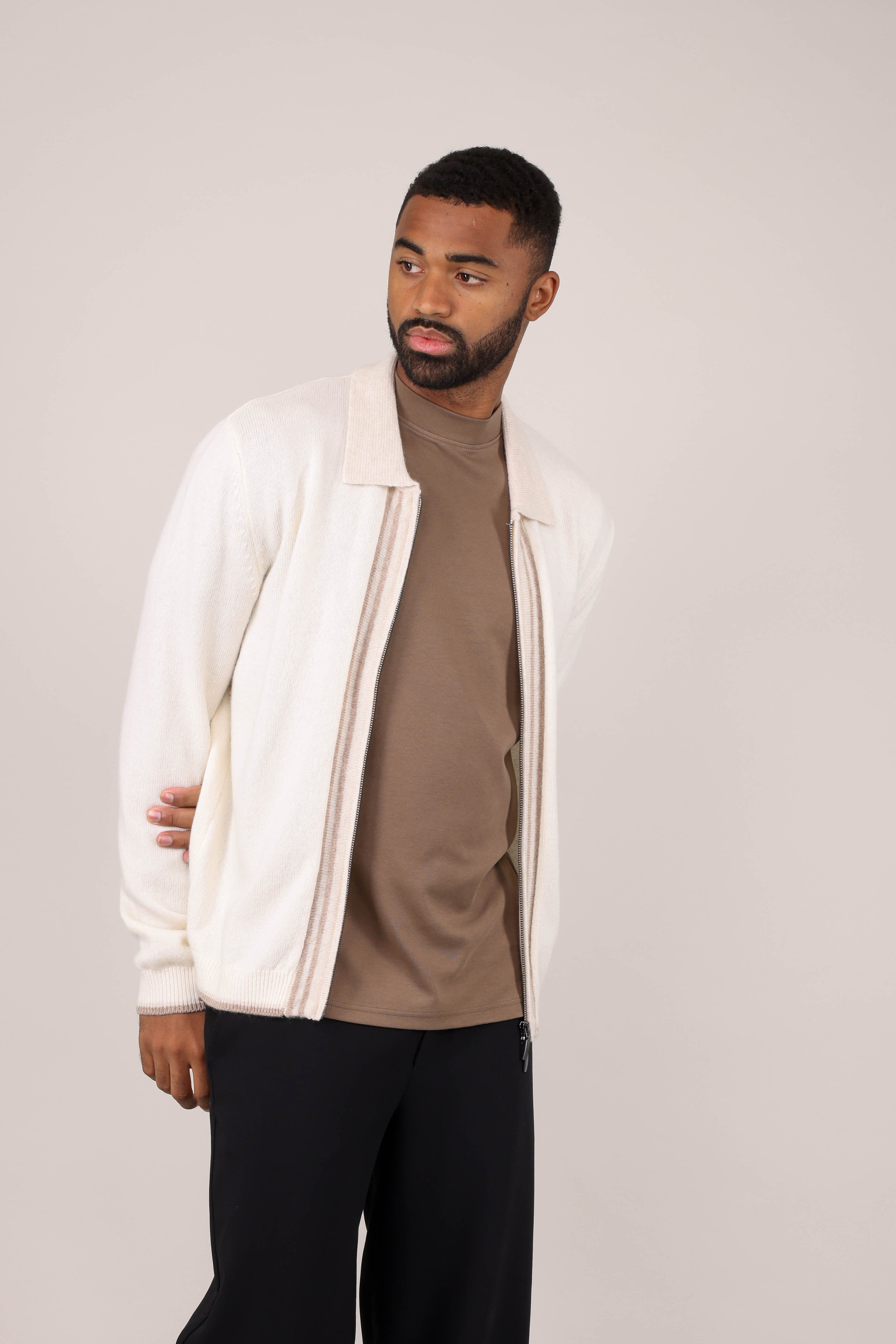 Urban Pioneers Male Ford zip CARDIGAN CREAM