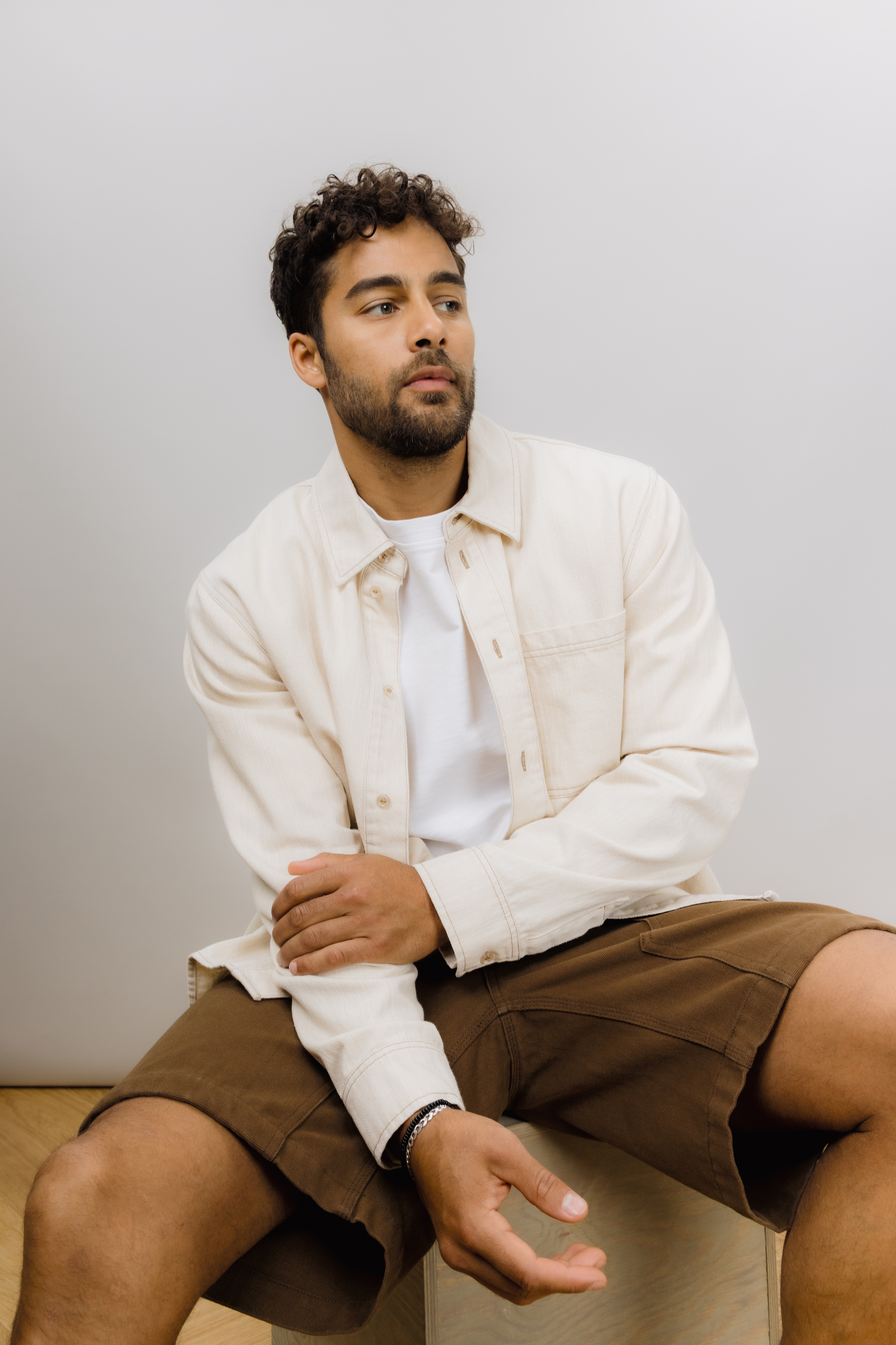 Urban Pioneers Male Geoffrey LS Shirt SHIRT CREAM