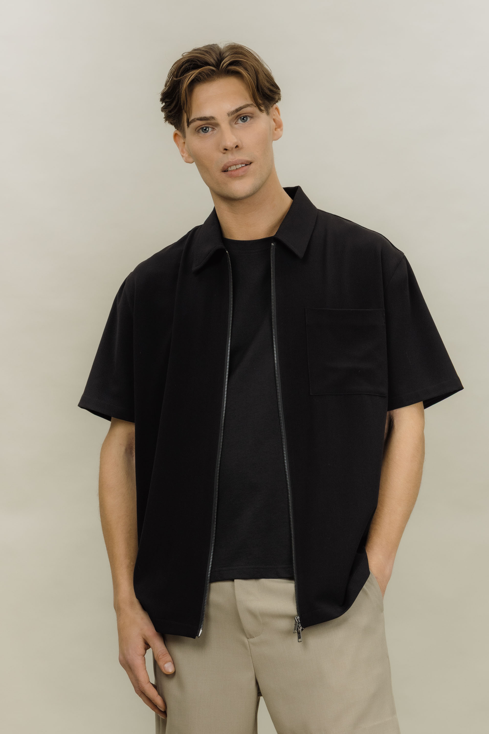 Urban Pioneers Male Giacomo SS Shirt SS SHIRT BLACK