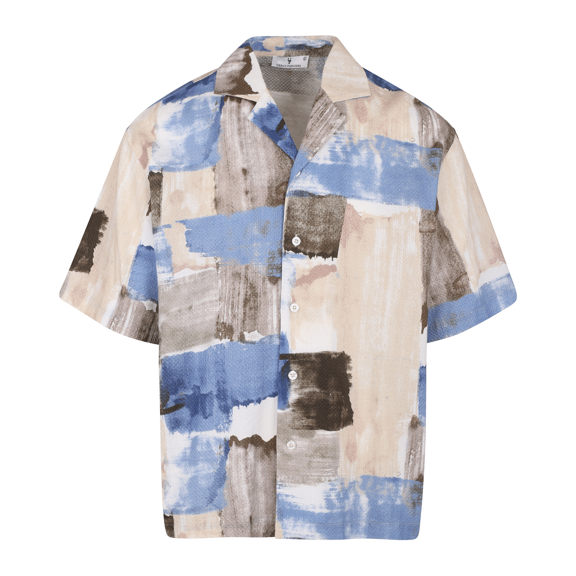 Urban Pioneers Male Giovanni SS SHIRT BLUE AOP