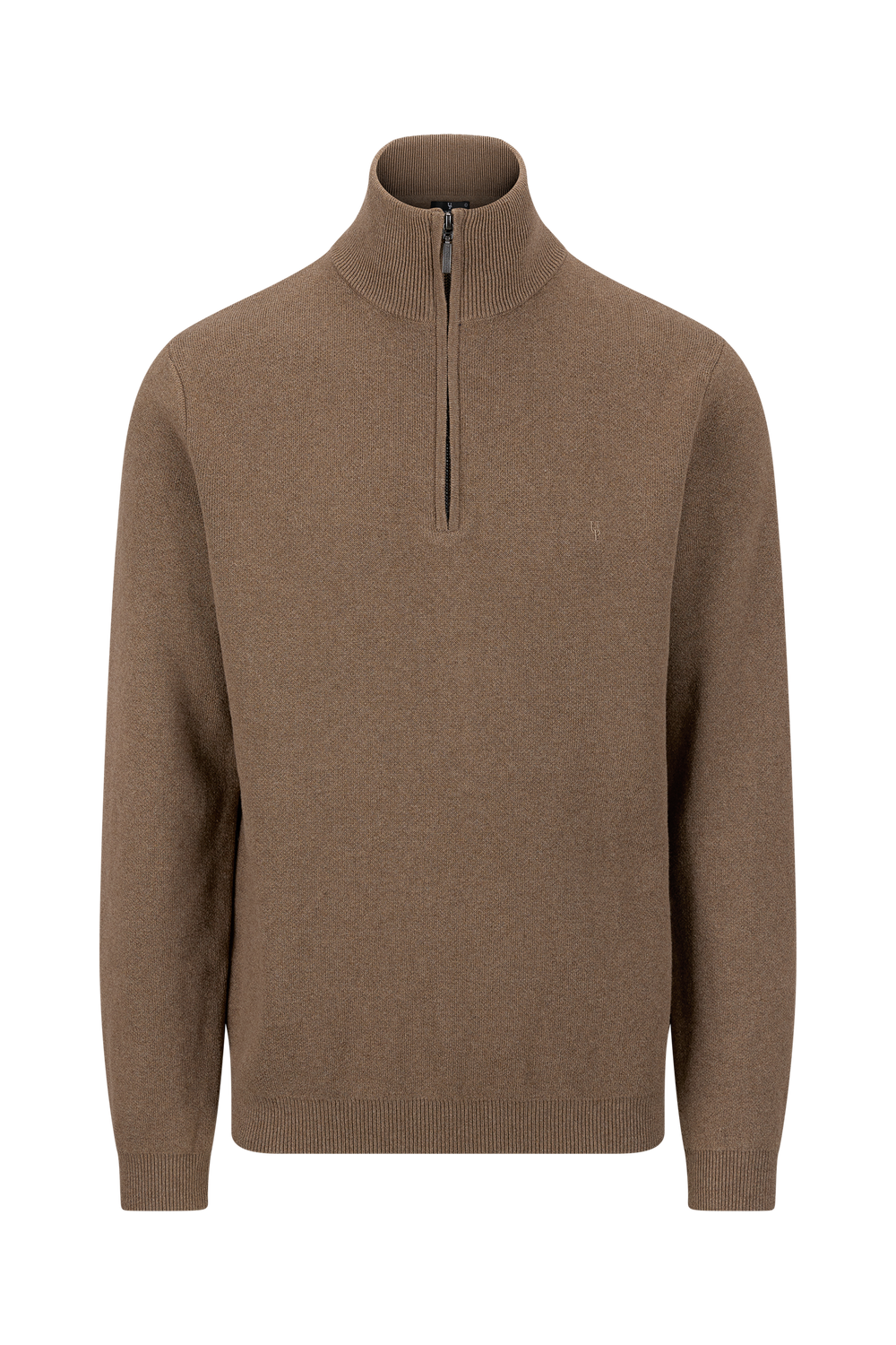 Urban Pioneers Male Jorge Half-zip SWEATER LIGHT BROWN MELANGE