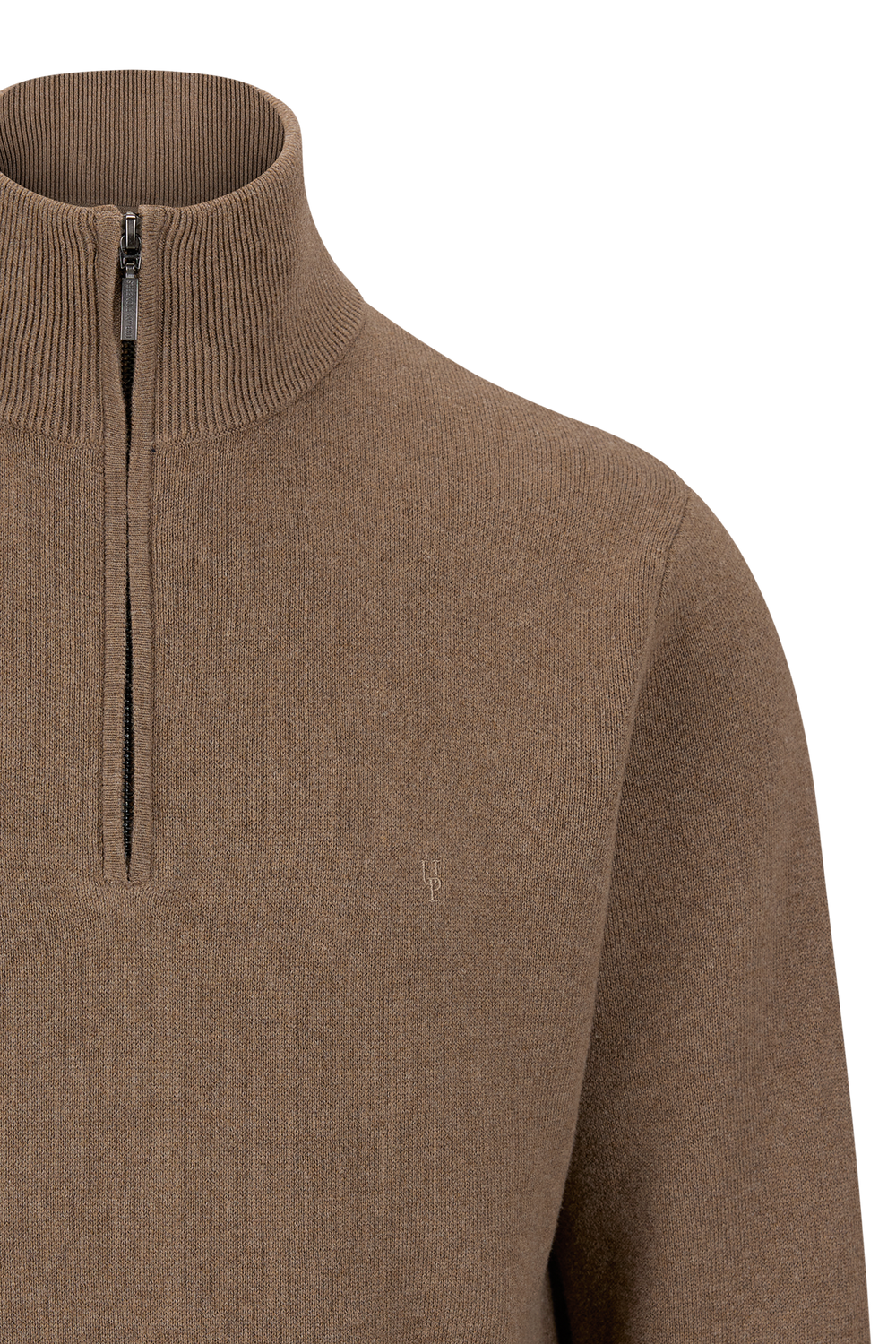 Urban Pioneers Male Jorge Half-zip SWEATER LIGHT BROWN MELANGE