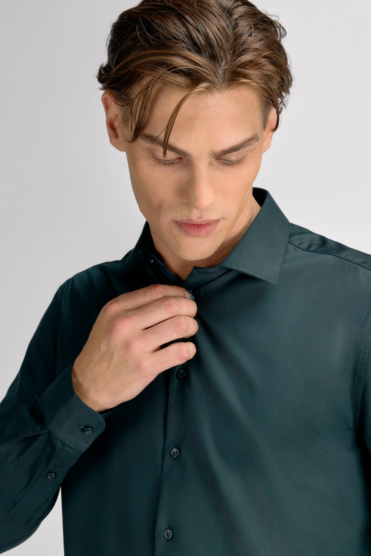 Urban Pioneers Male Julian LS Shirt SHIRT DARK EMERALD