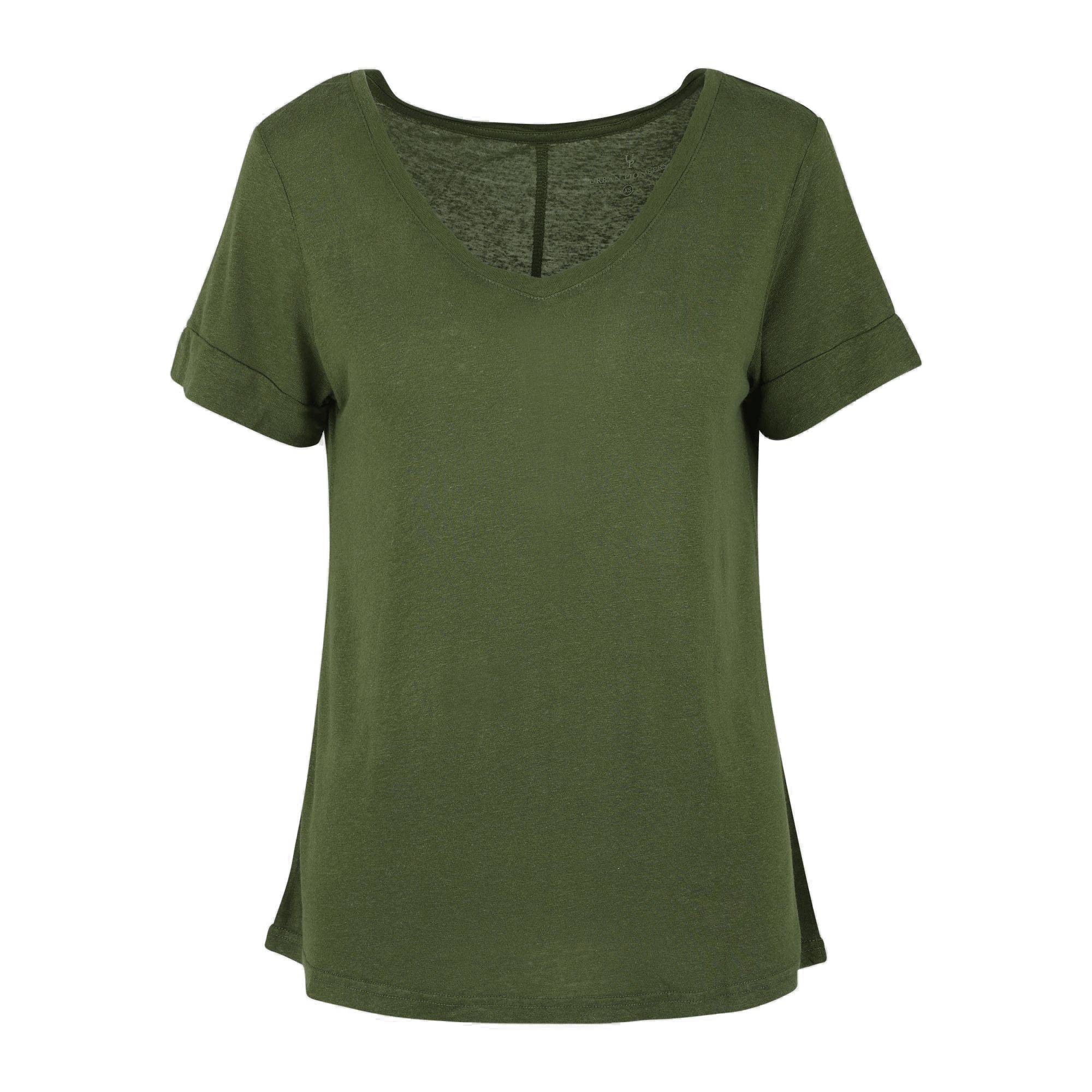 Urban Pioneers Female Lily V-neck T-SHIRT OLIVE