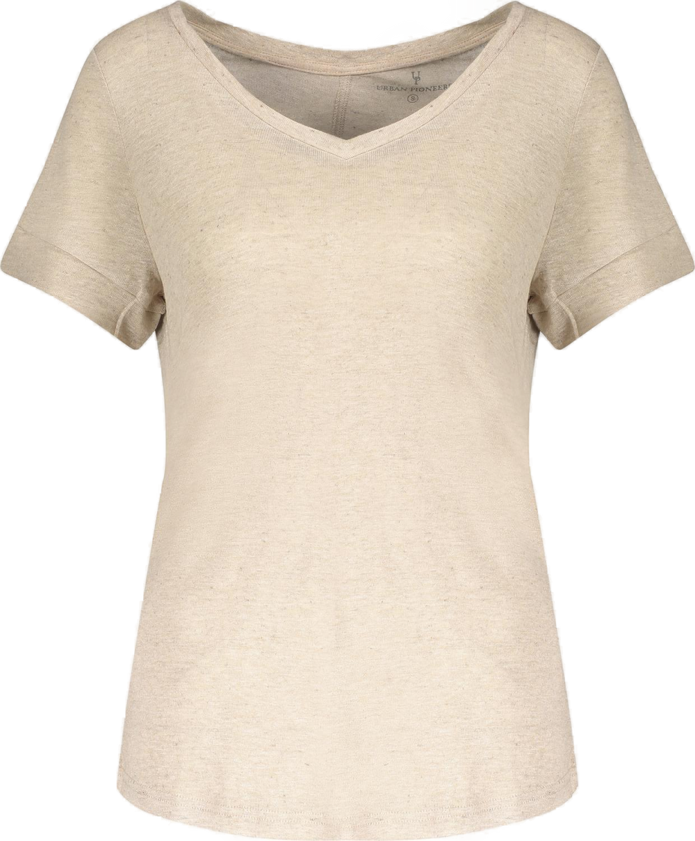 Urban Pioneers Female Lily V-neck T-SHIRT SAND MELANGE