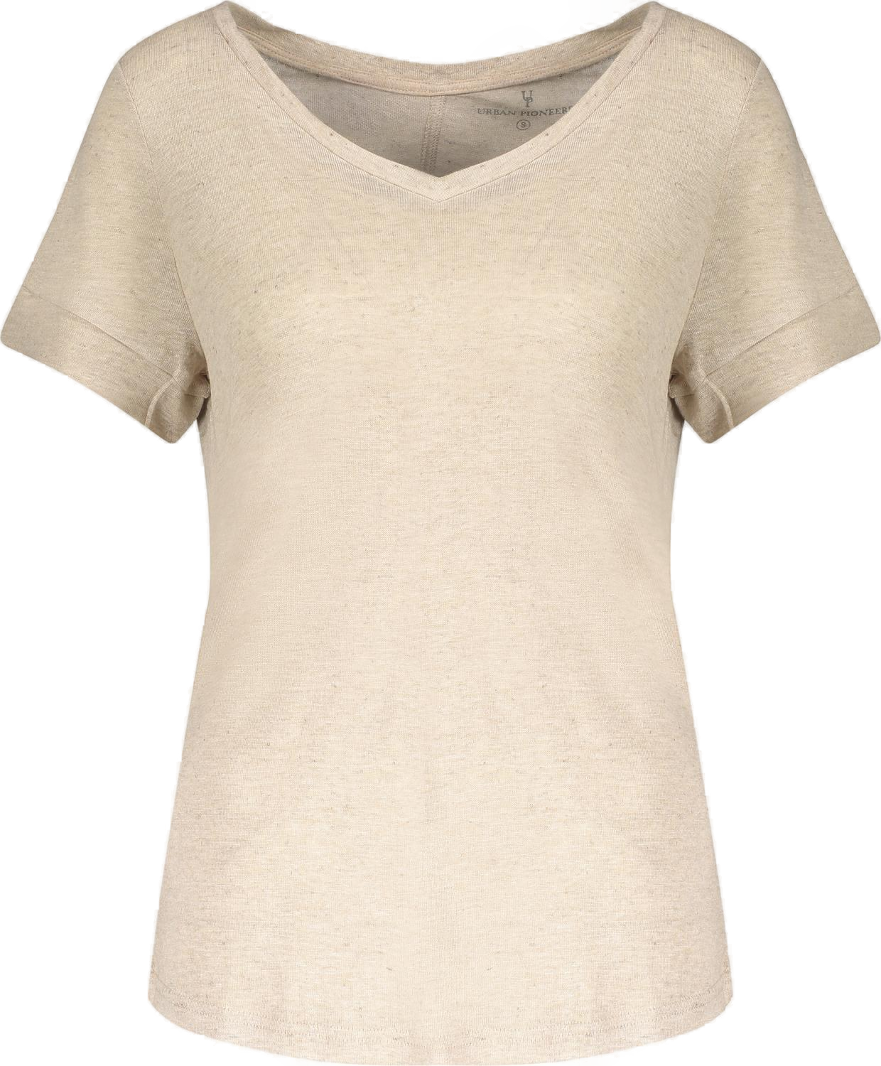 Urban Pioneers Female Lily V-neck T-SHIRT SAND MELANGE