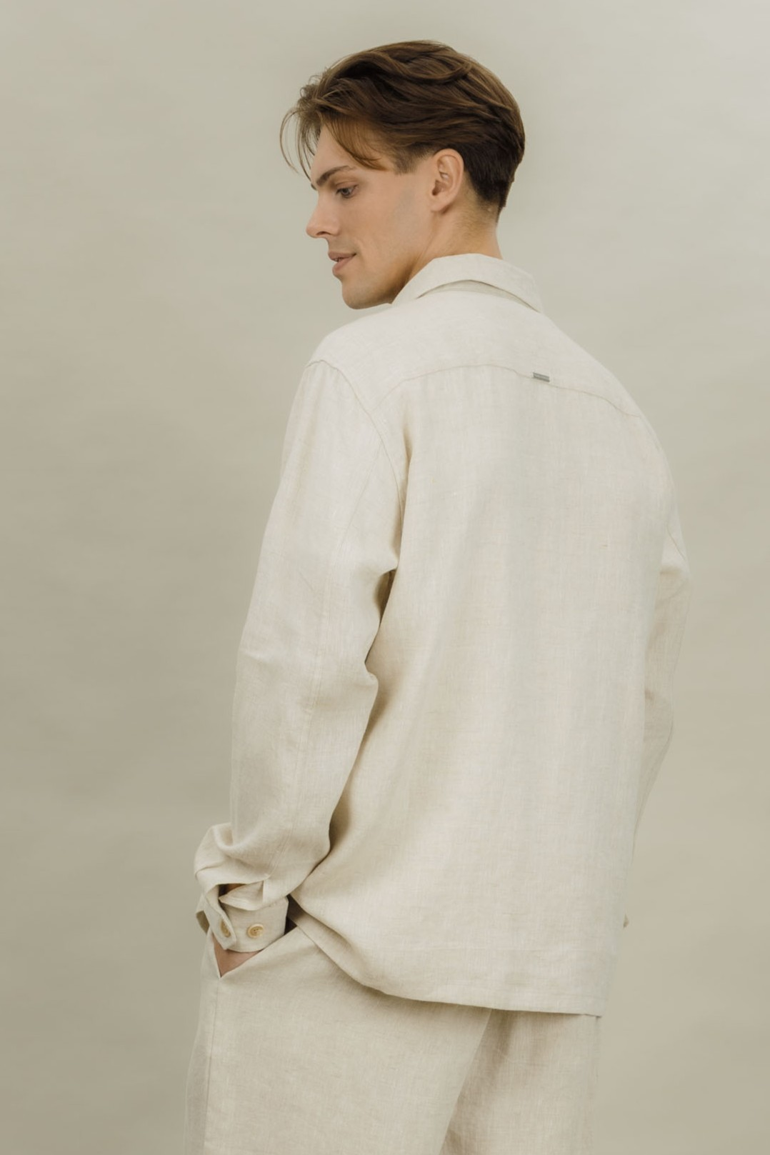 Urban Pioneers Male Maurizio LS Shirt OVERSHIRT LIGHT SAND