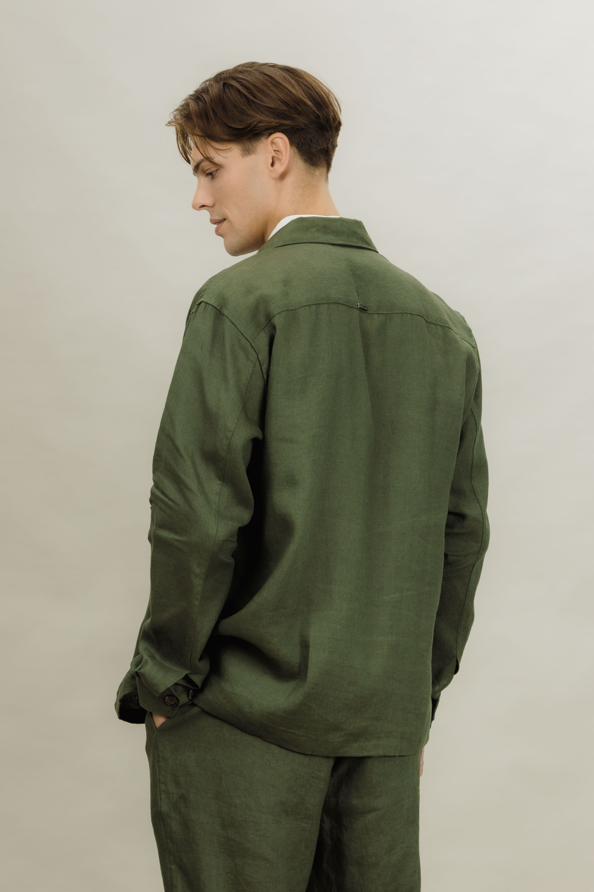 Urban Pioneers Male Maurizio LS Shirt OVERSHIRT OLIVE