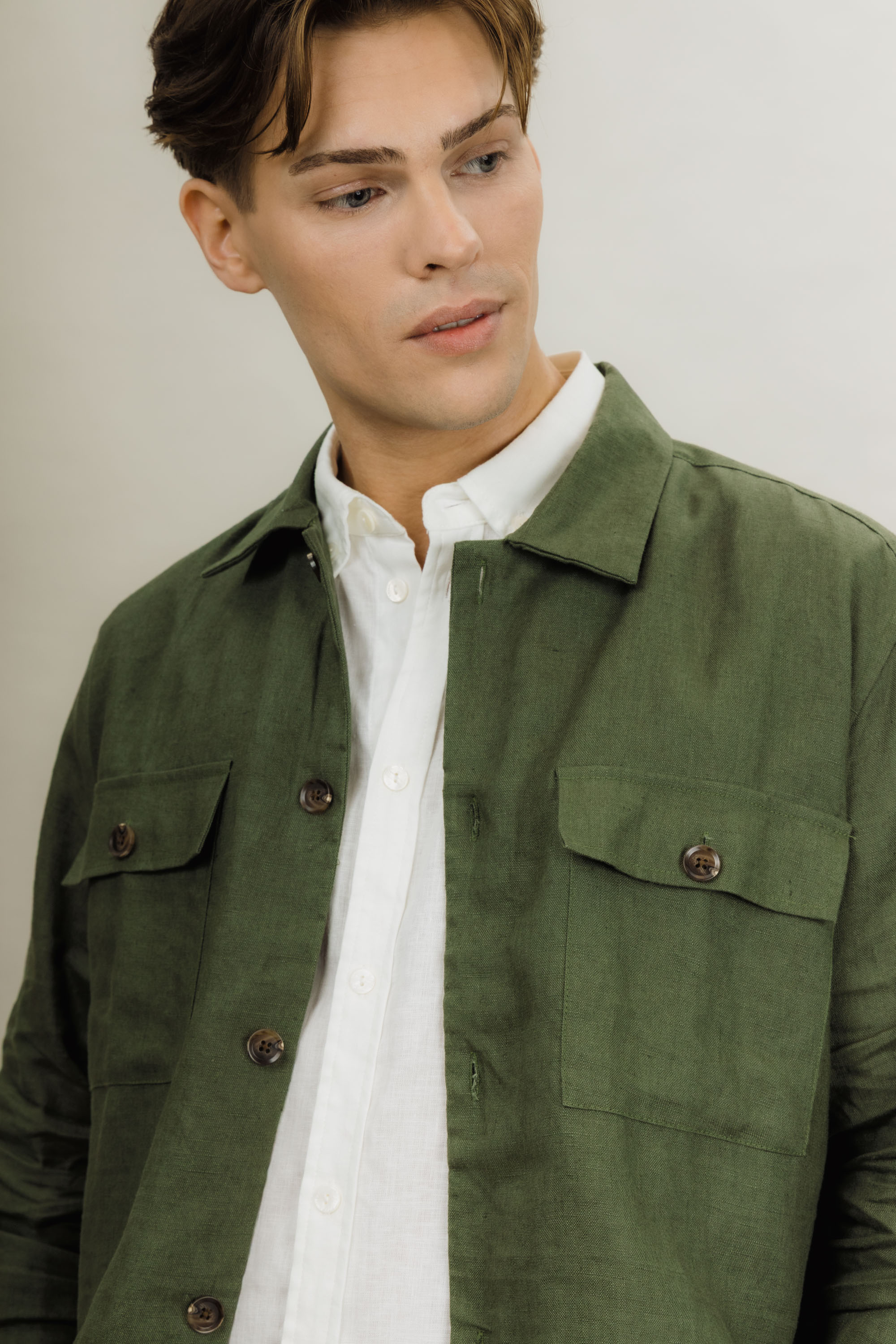 Urban Pioneers Male Maurizio LS Shirt OVERSHIRT OLIVE