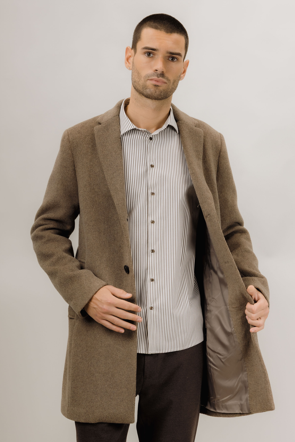 Urban Pioneers Male Miles Wool COAT DARK SAND