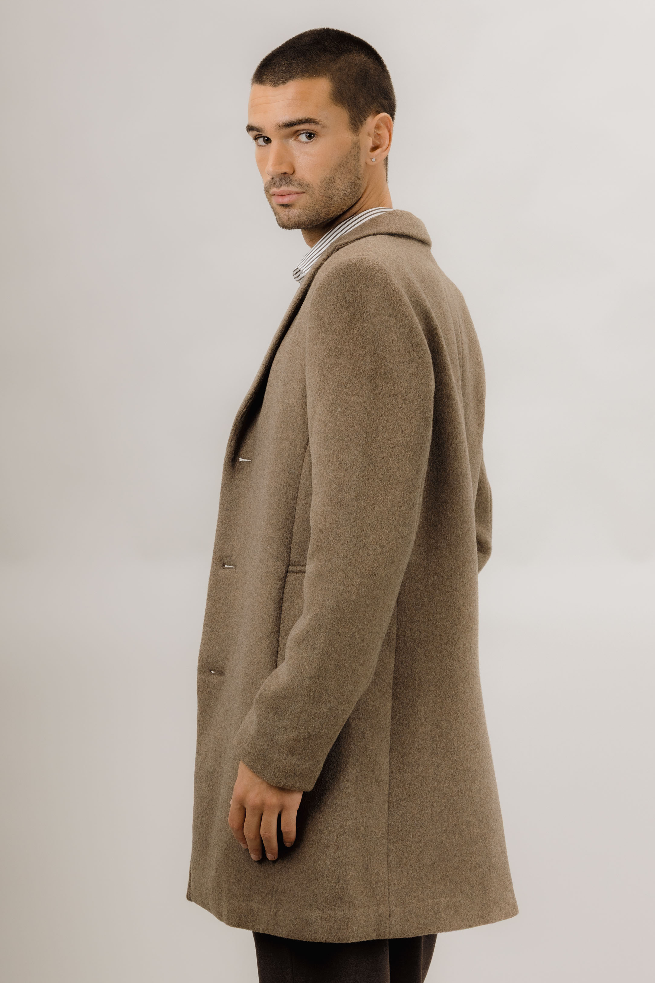 Urban Pioneers Male Miles Wool COAT DARK SAND