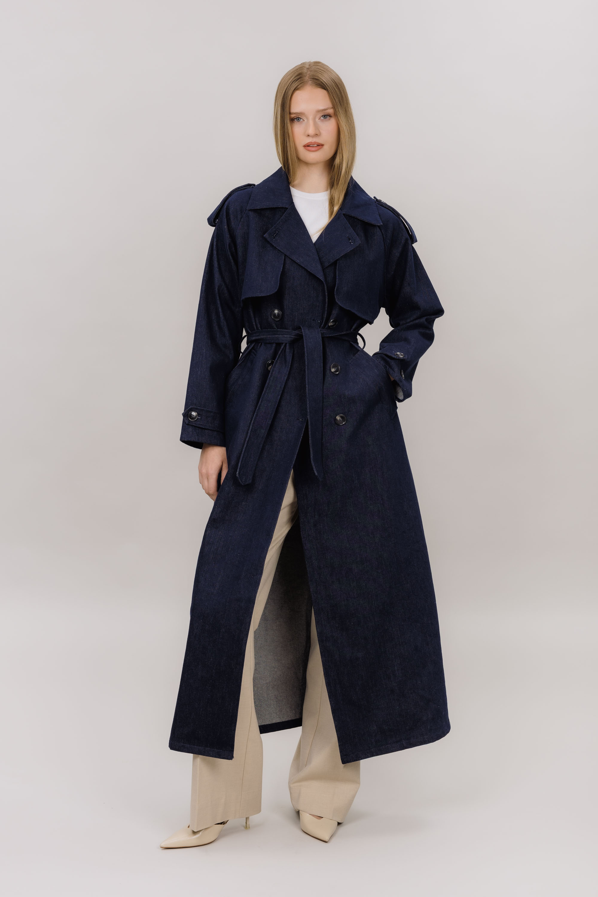 Urban Pioneers Female Miley Trenchcoat COAT DARK NAVY DENIM