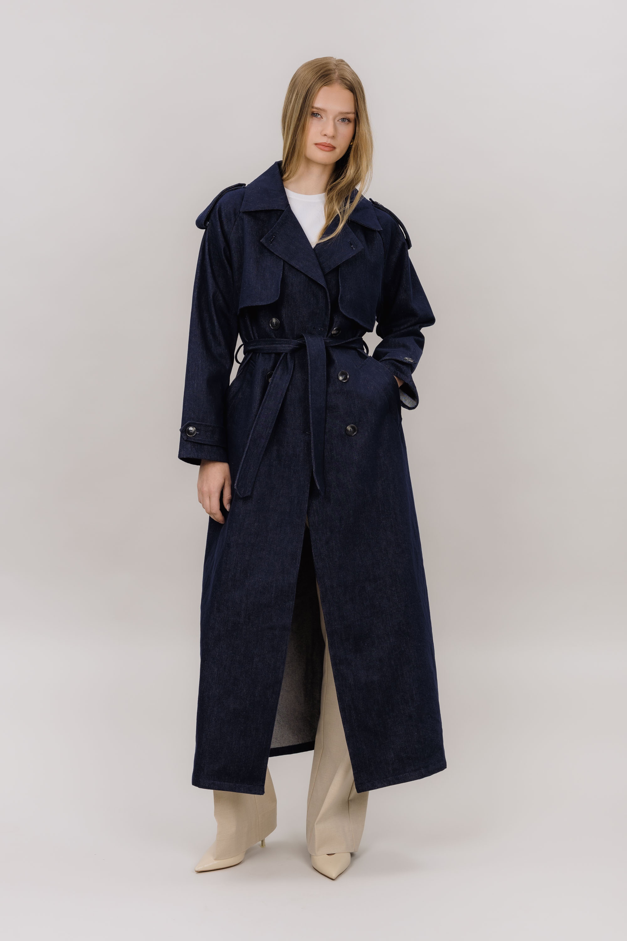 Urban Pioneers Female Miley Trenchcoat COAT DARK NAVY DENIM