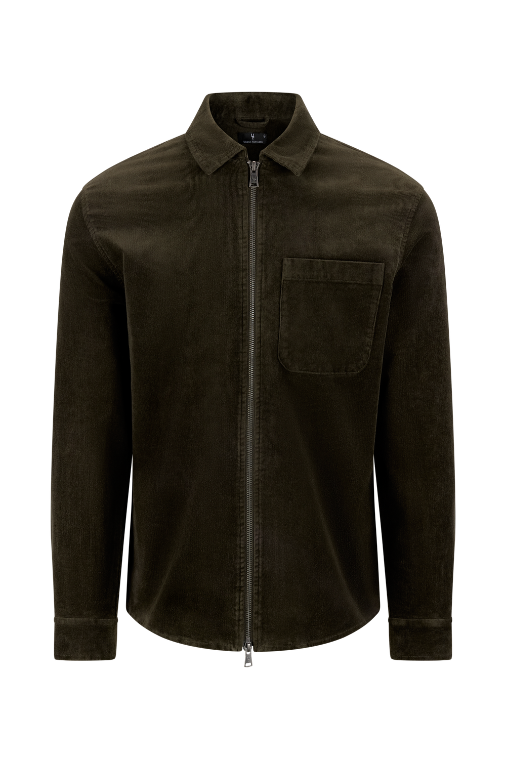Urban Pioneers Male Nando Zip Shirt OVERSHIRT DARK OLIVE
